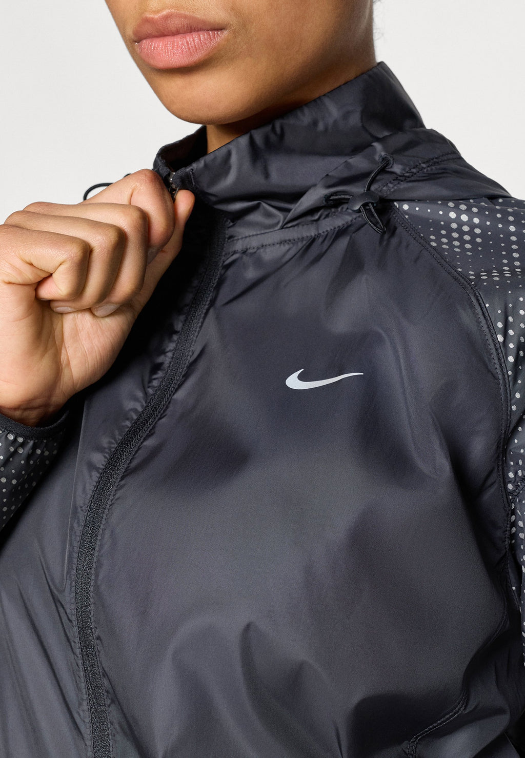 Running jacket - black/reflective silver-coloured