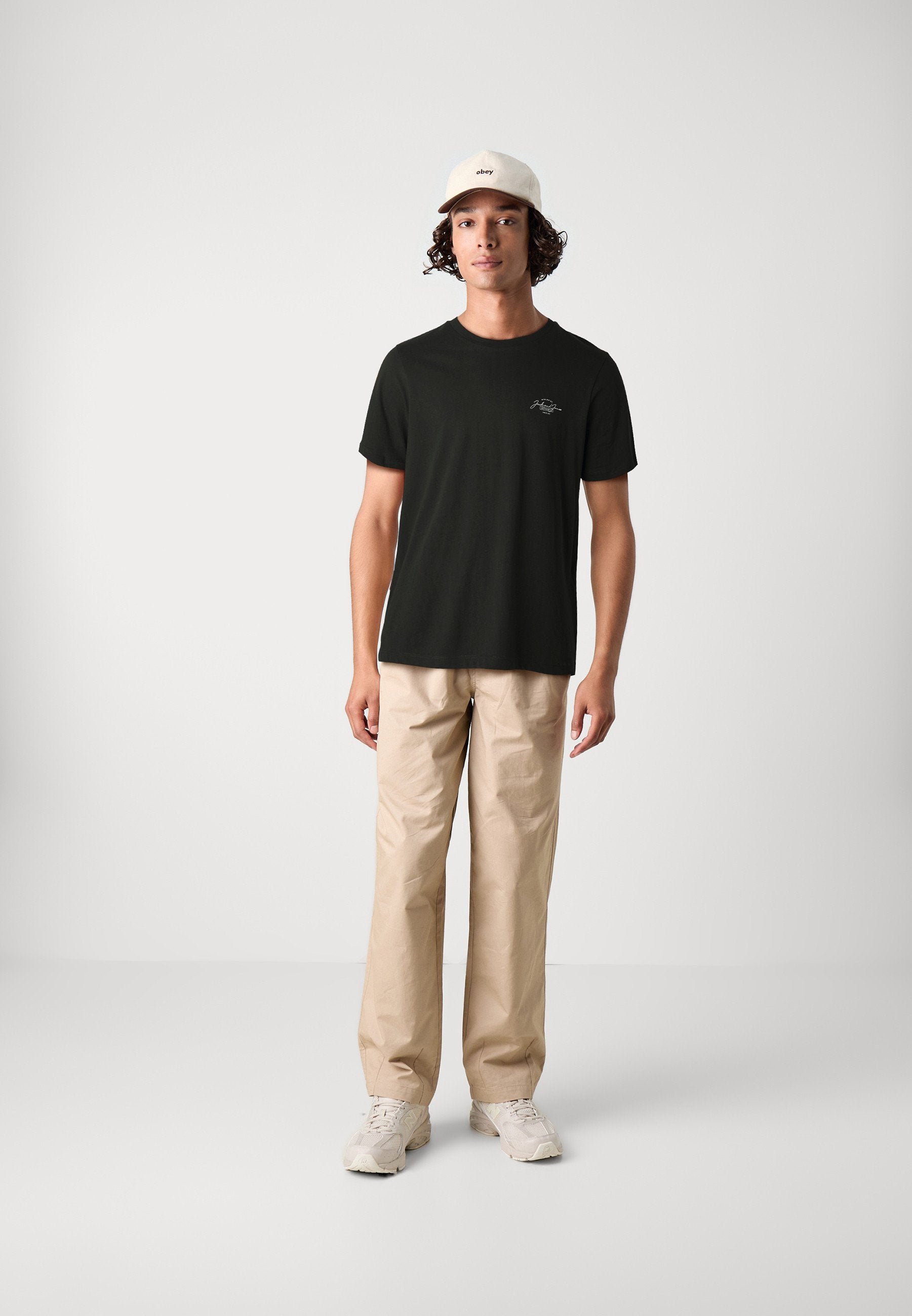 JJFERRIS TEE CREW NECK 3 PACK - Basic T-shirt - green/white/black