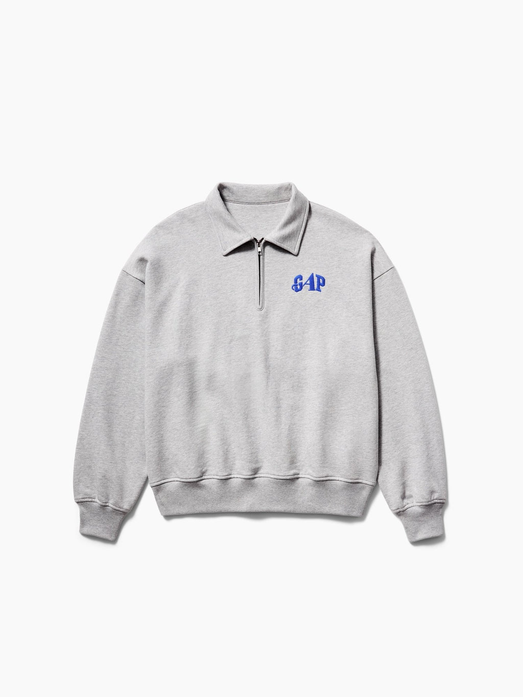 GAP AWAKE NY HEAVYWEIGHT OVERSIZED QUARTER-ZIP PULLOVER - Sweatshirt - light grey heather