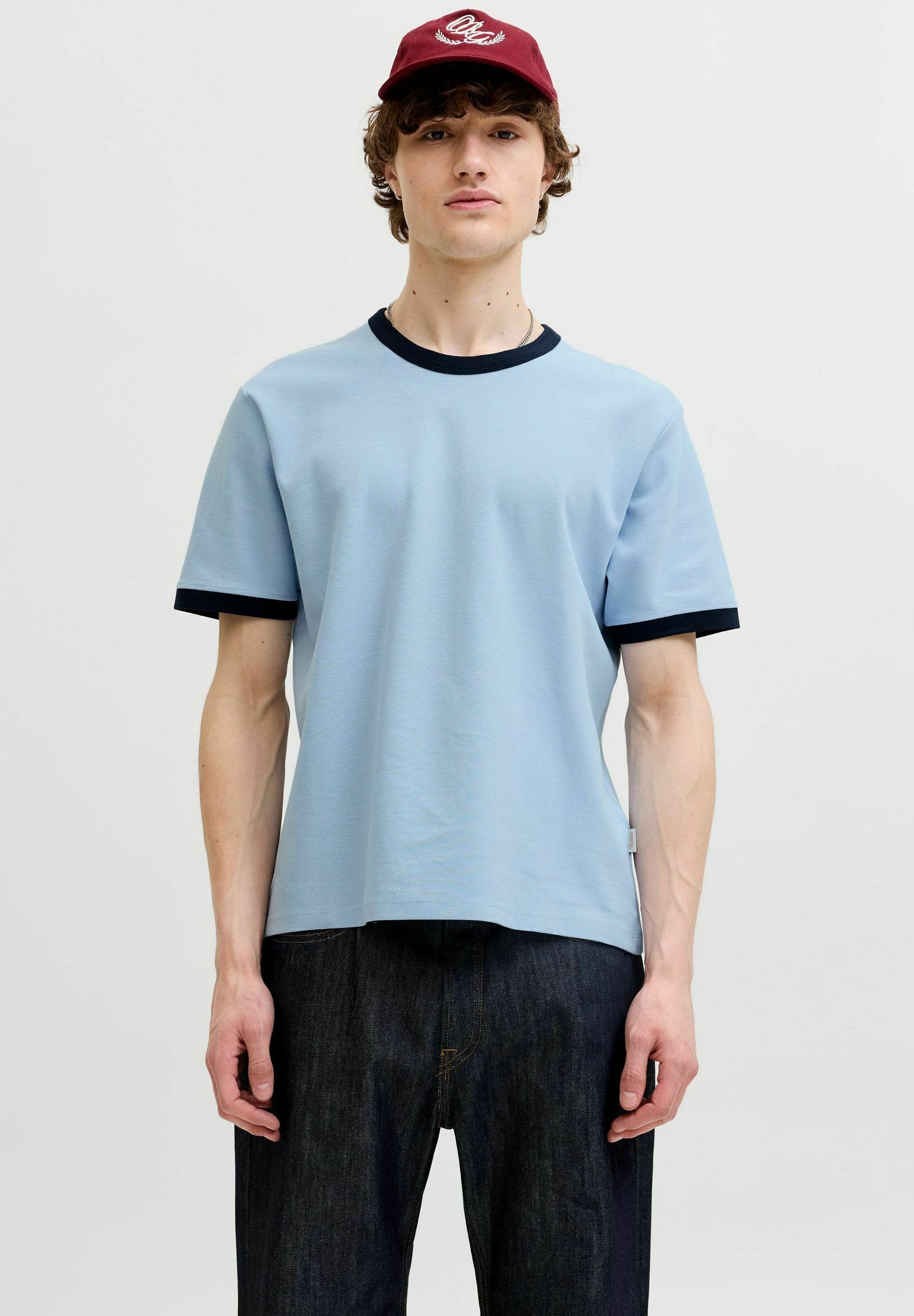 Colour block - Basic T-shirt - cashmere blue