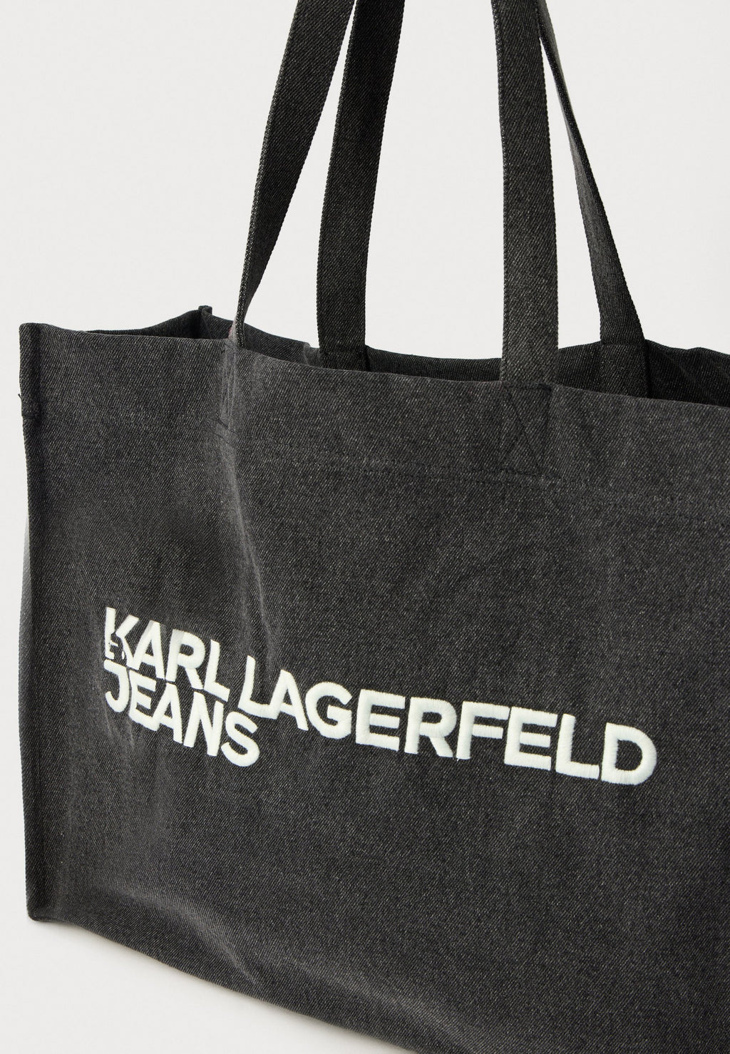 LOGO SHOPPER UNISEX - Bez çanta - eskitilmiş siyah