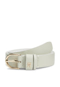 ESSENTIAL TH MONOGRAM PLAQUE LEATHER BELT - Belt - soft cream