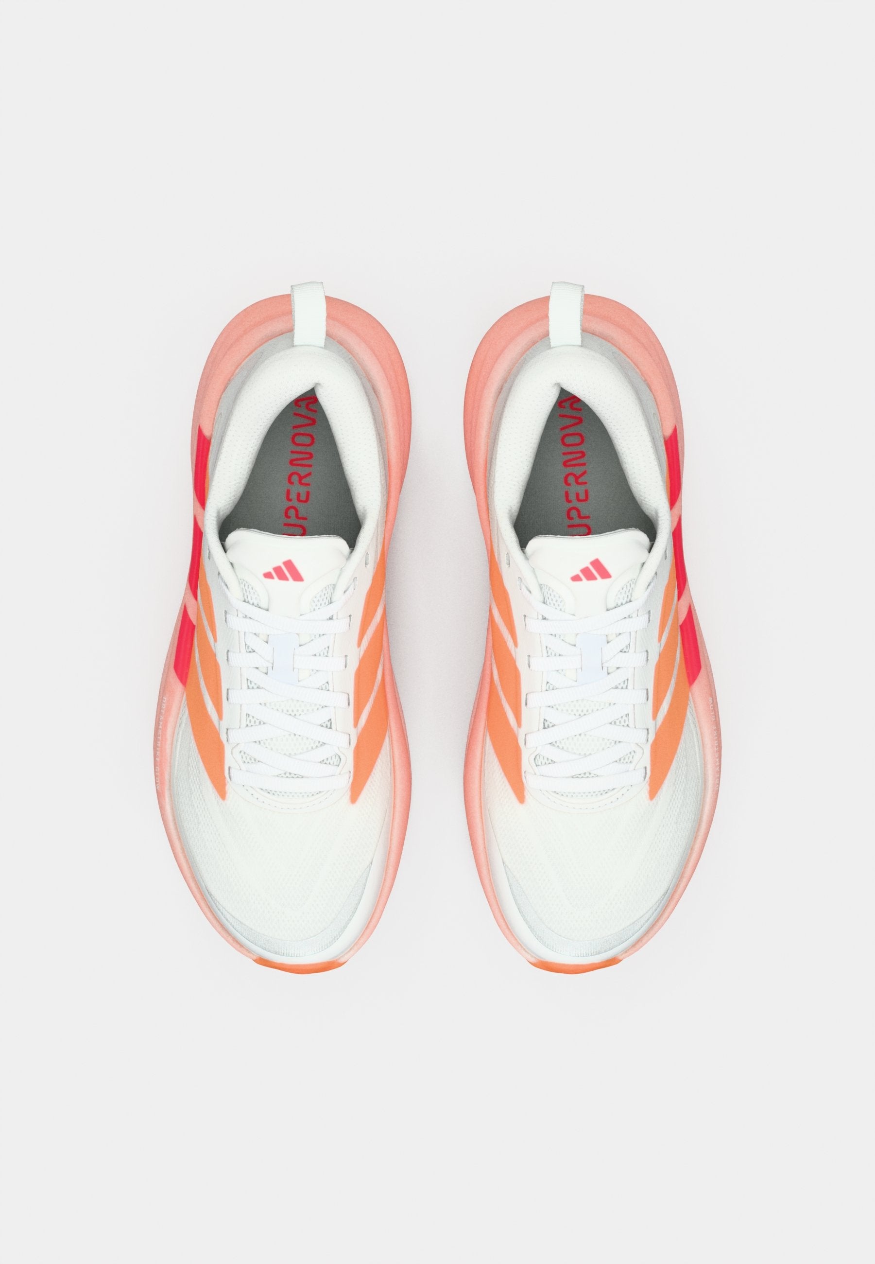 SUPERNOVA GLIDE W - Road running shoes - footwear white/beam orange/lucid red