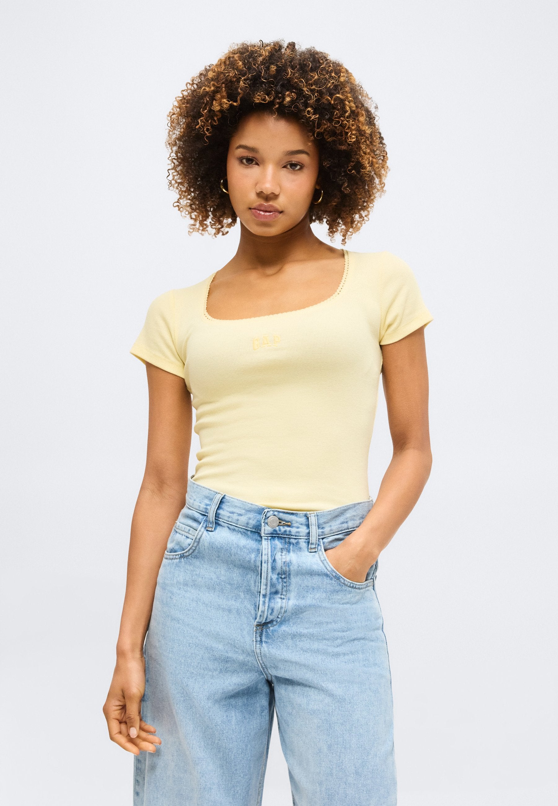 LOGO HORSESHORE - Basic T-shirt - yellow