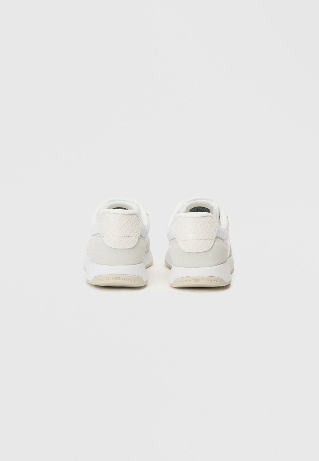 EMBOSSED TH MONOGRAM LEATHER TRAINERS - Trainers - white