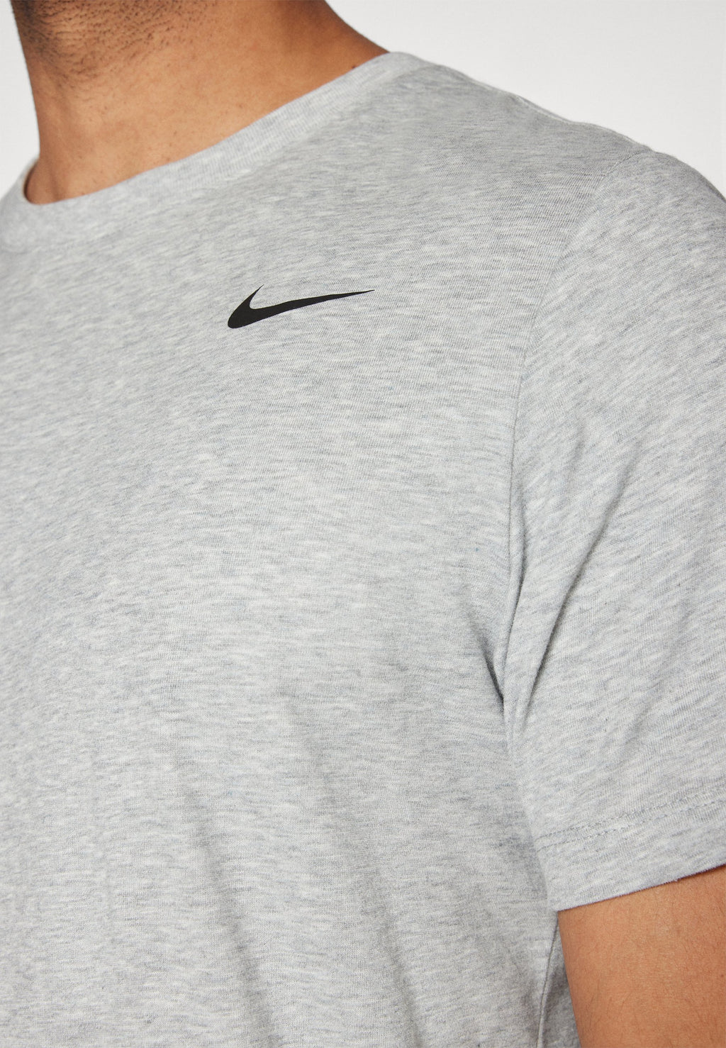 TEE CREW SOLID - Sports T-shirt - dark grey heather/black