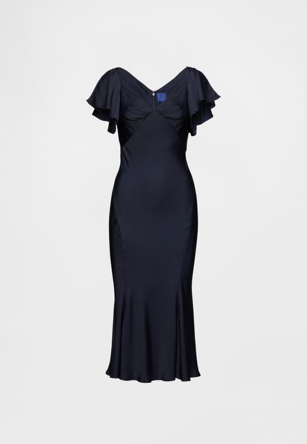 GAPSTUDIO SATIN MIDI DRESS - Cocktail dress / Party dress - navy uniform