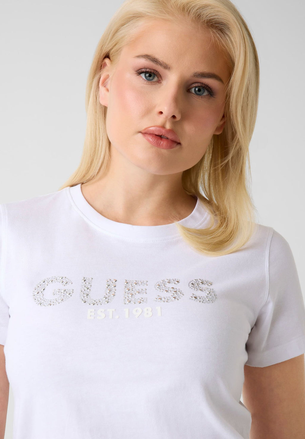 STUDS SCRIPT TEE - Print T-shirt - pure white