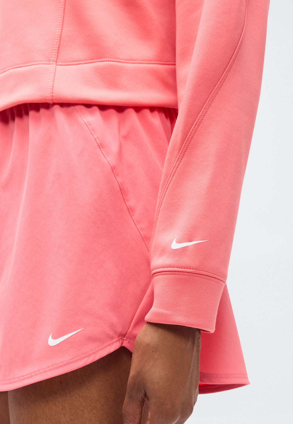 KAPÜŞONLU SWEATSHIRT - Polar süveter - mercan/beyaz