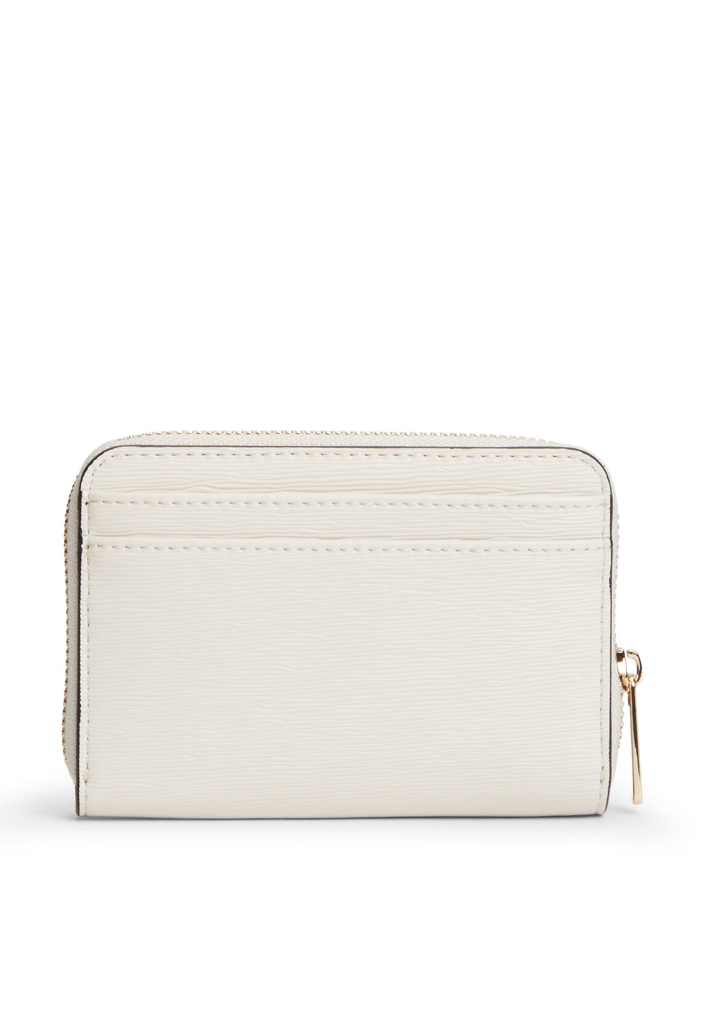 METALLIC LOGO ZIP-AROUND TEXTURED WALLET - Wallet - soft cream