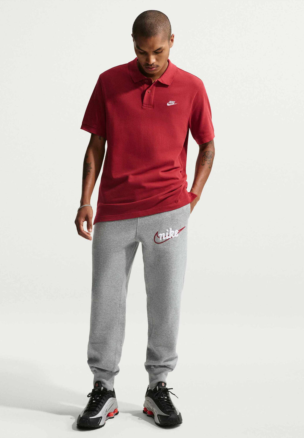 CLUB - Tracksuit bottoms - dk grey heather/lt smoke grey/white