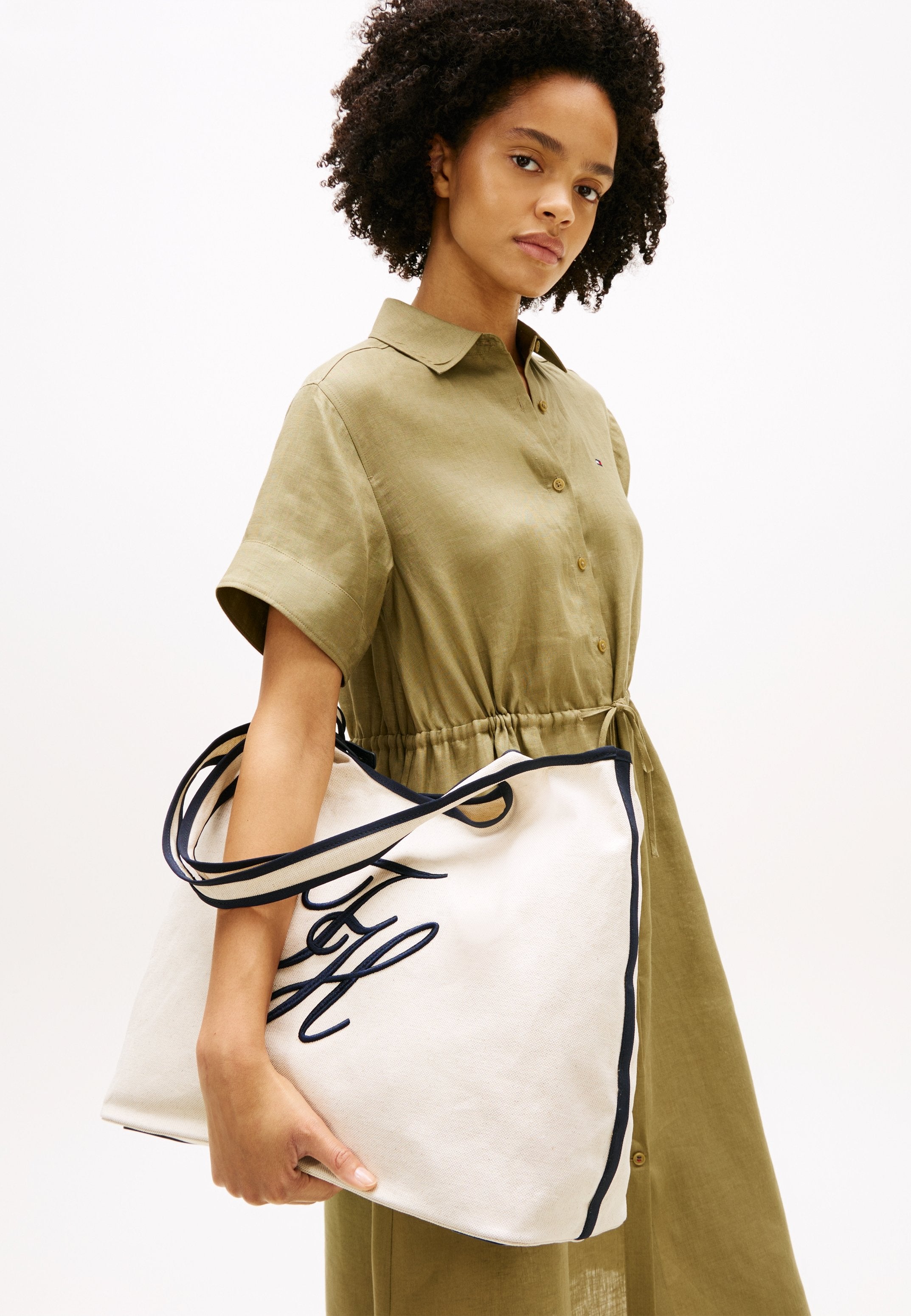 CANVAS BEACH TOTE BAG WITH POUCH - Tote bag - white