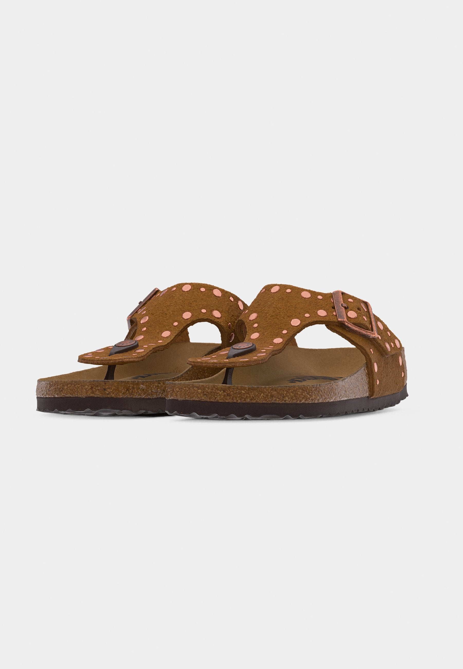 GIZEH RIVET NARROW - T-bar sandals - brown