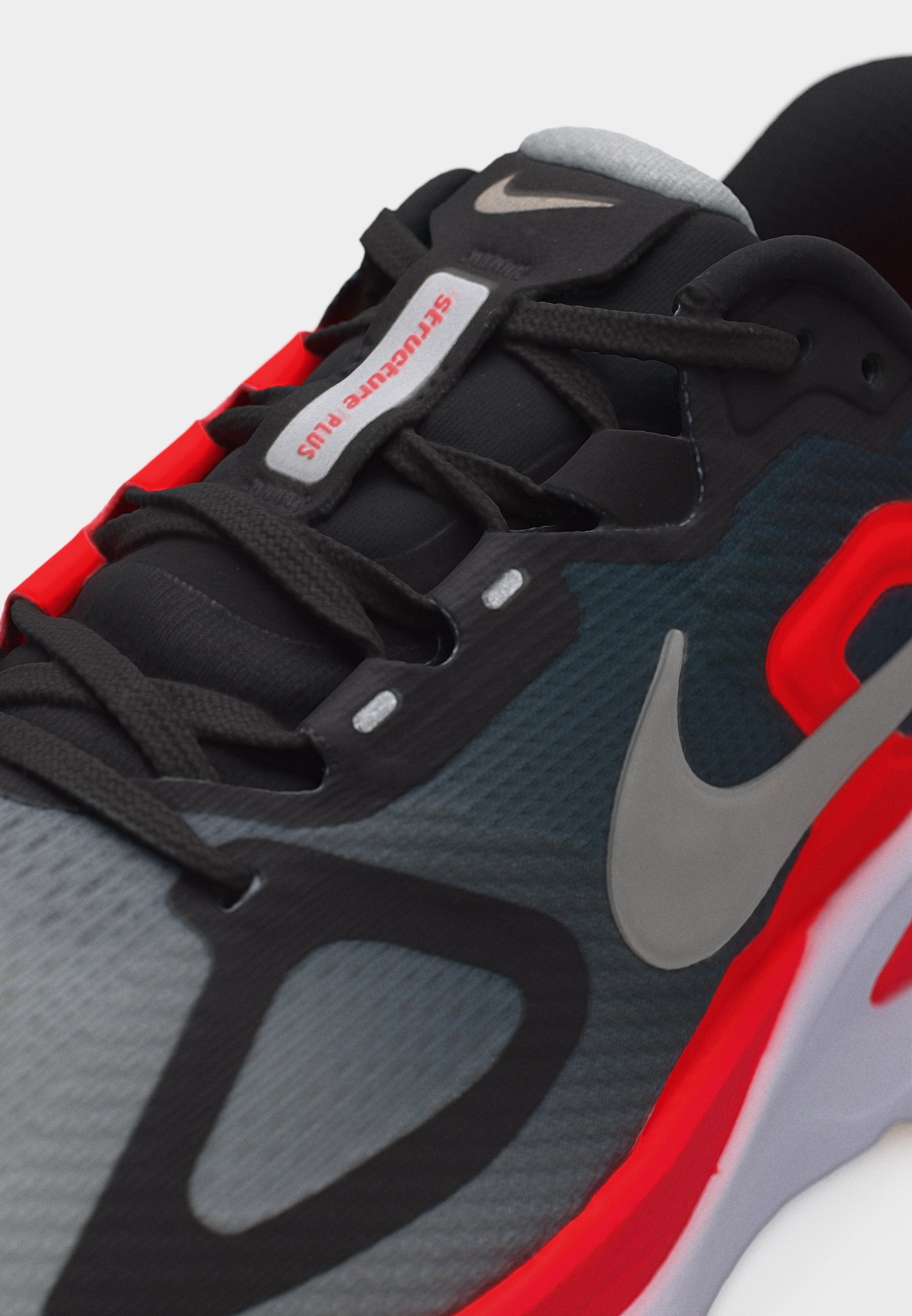 STRUCTURE PLUS - Road running shoes - black/silver-coloured/light smoke grey