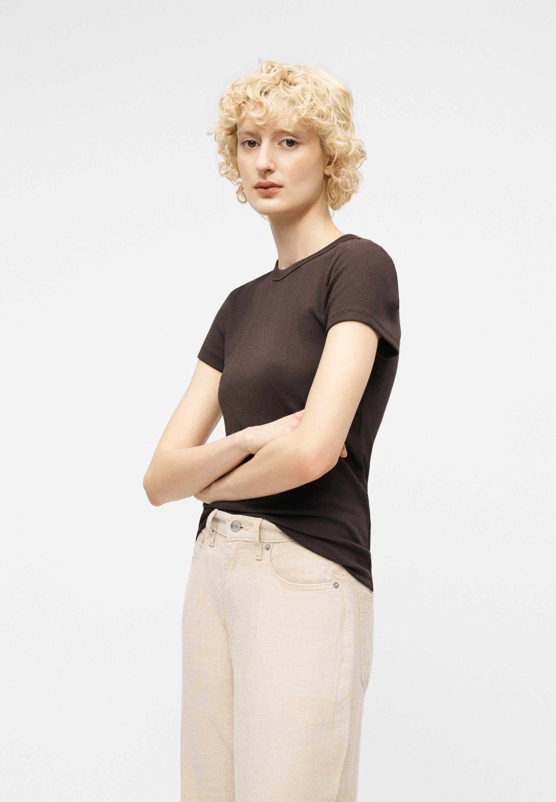 CREW - Print T-shirt - terra brown