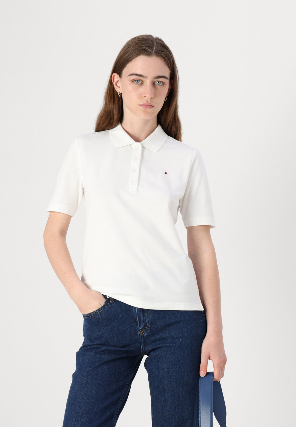 Polo yaka tişört - optik beyaz