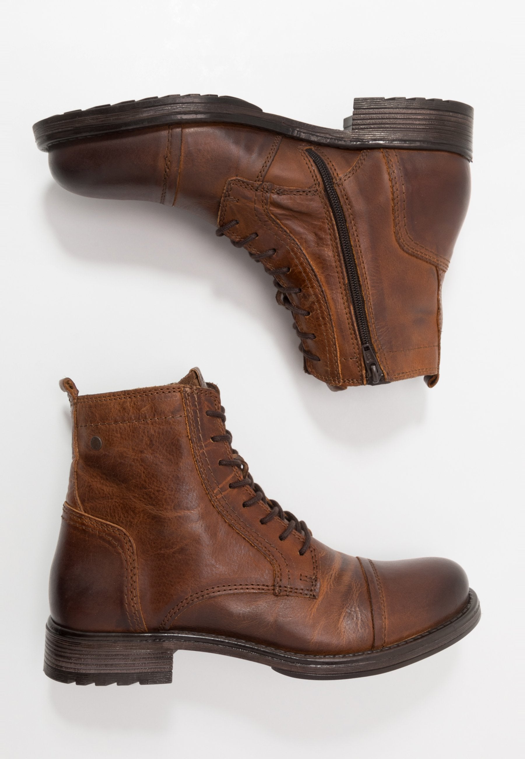 JFWRUSSEL - Lace-up ankle boots - cognac