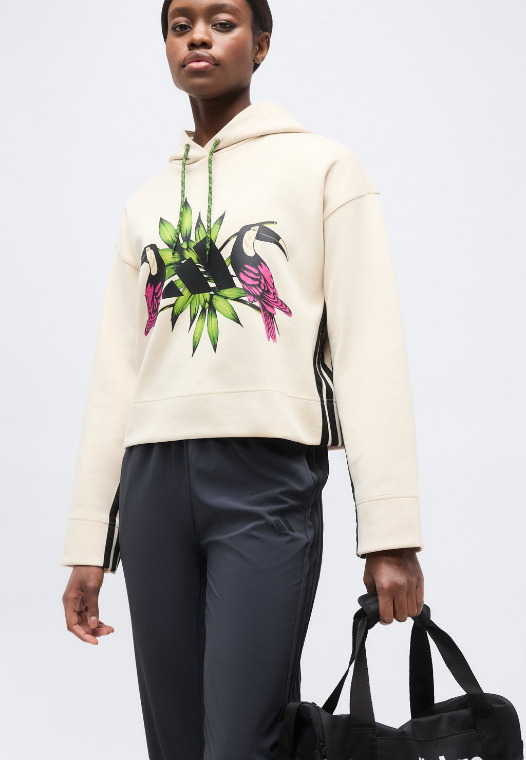 ADIDAS X FARM RIO - Hoodie - beige/black