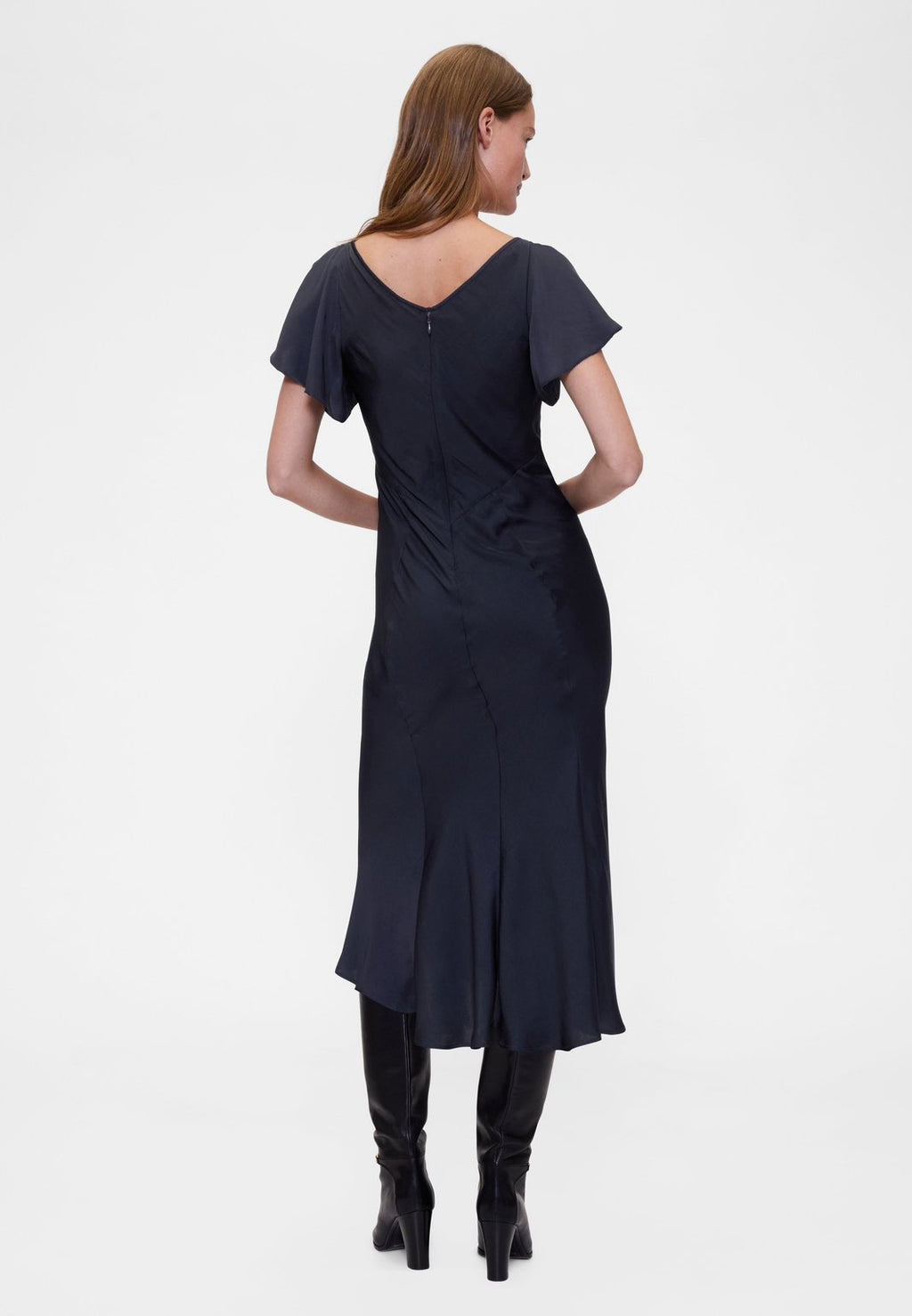 GAPSTUDIO SATIN MIDI DRESS - Cocktail dress / Party dress - navy uniform
