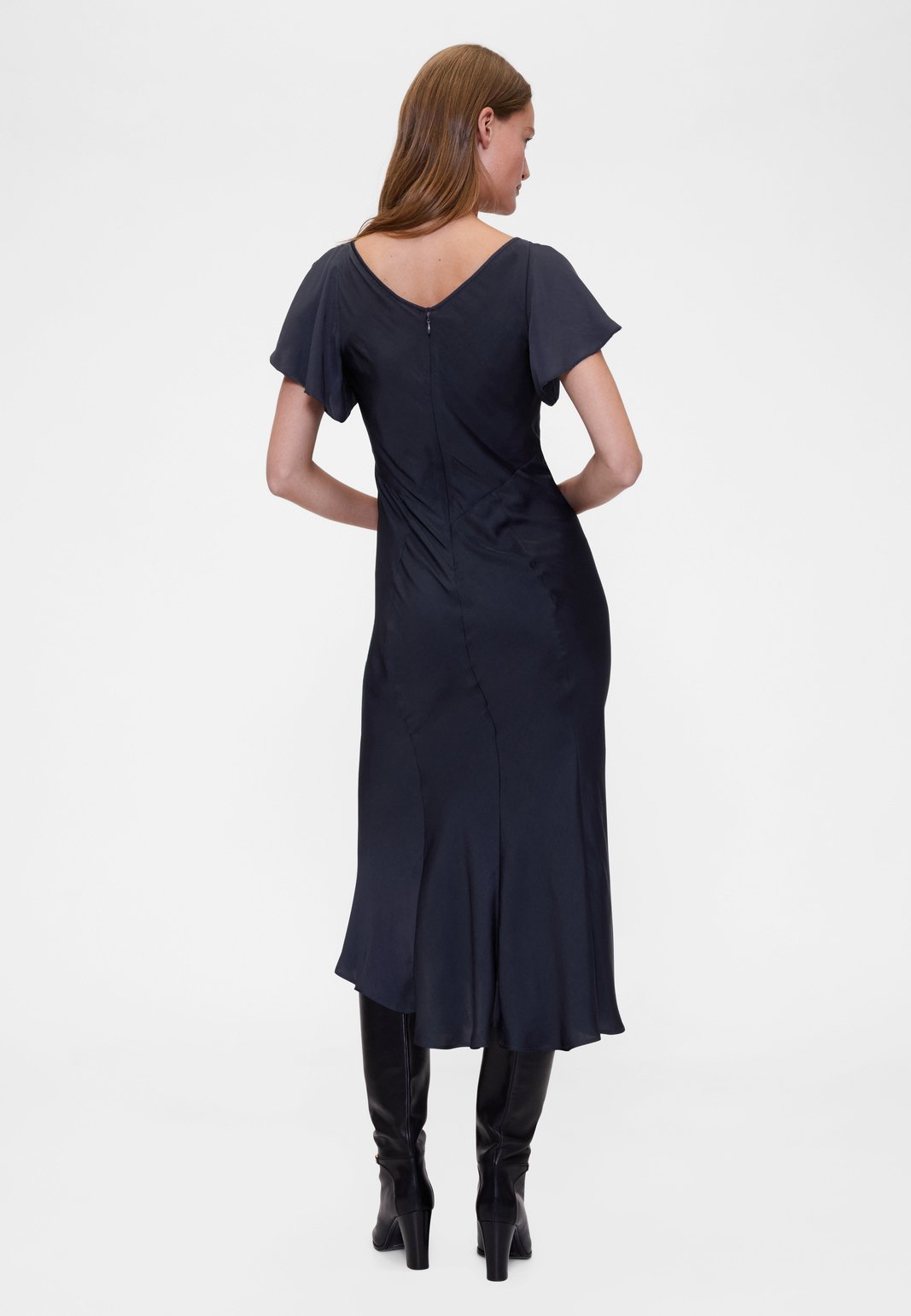 GAPSTUDIO SATIN MIDI DRESS - Cocktail dress / Party dress - navy uniform