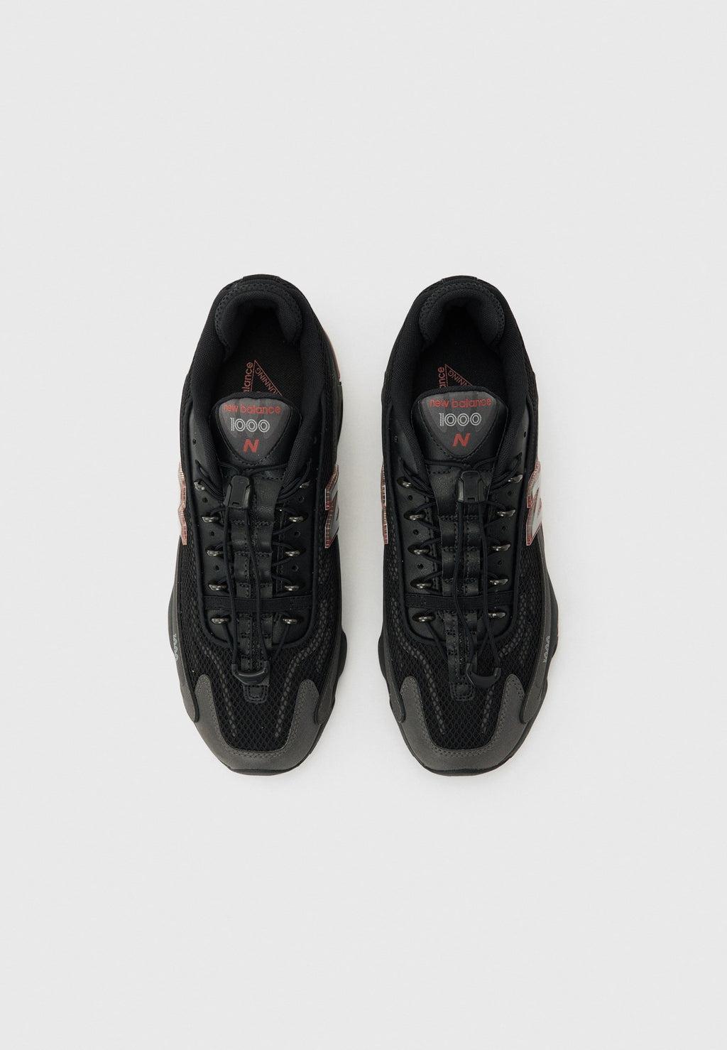 U1000 UNISEX - Baskets - noir métallisé/rouge roche