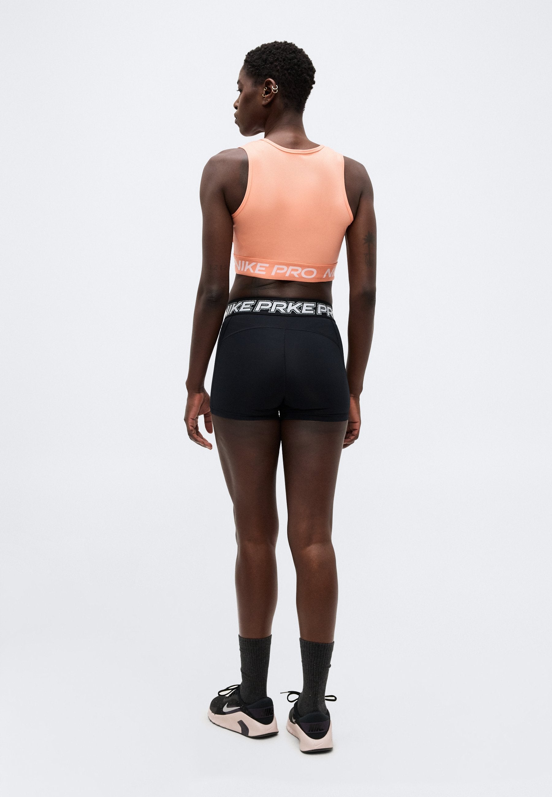 365 SHORT - Leggings - black/white/metallic silver-coloured
