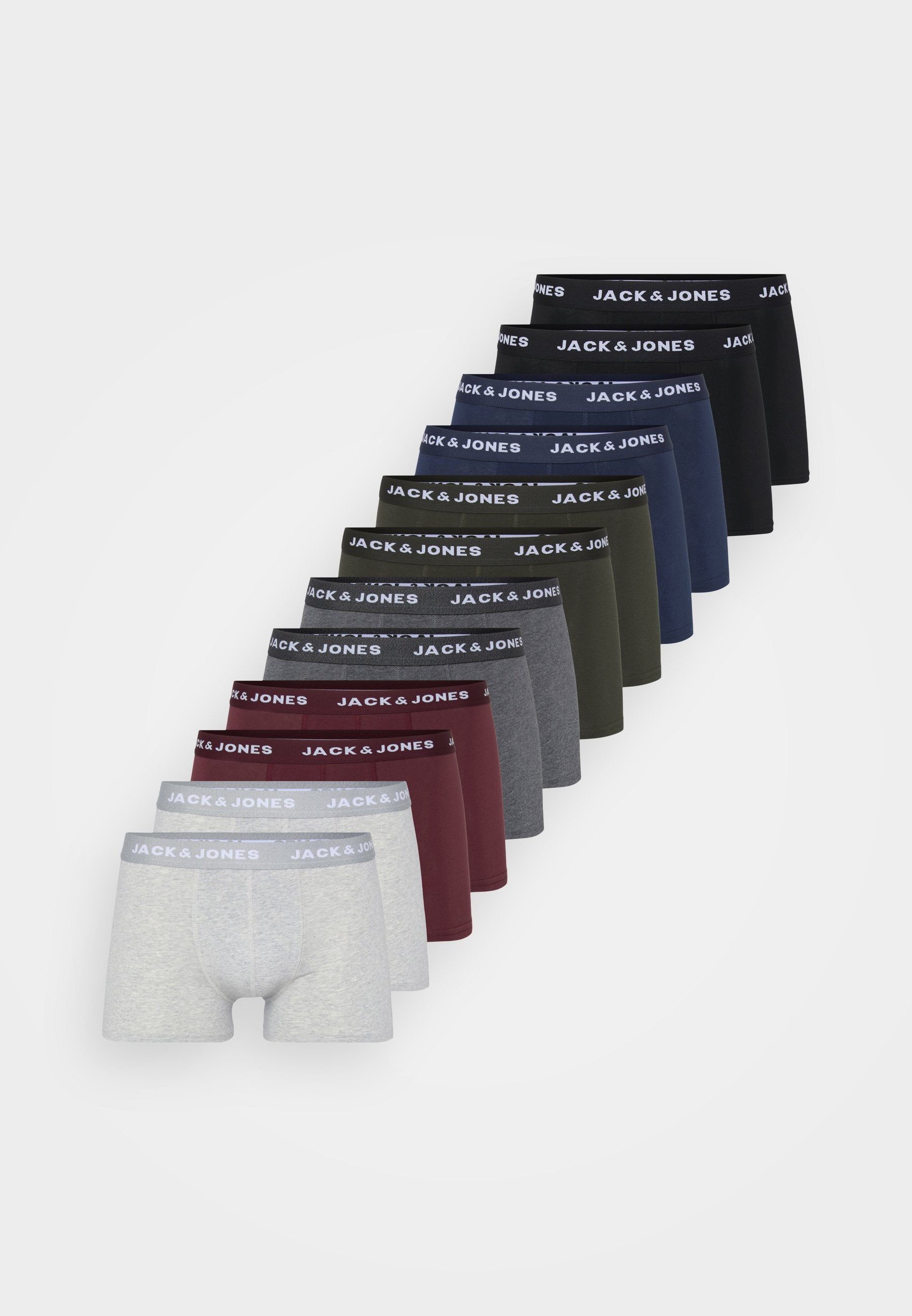 Caleçons JACSOLID LOT DE 12 - Caleçons - marine/noir/gris/rouge bordeaux