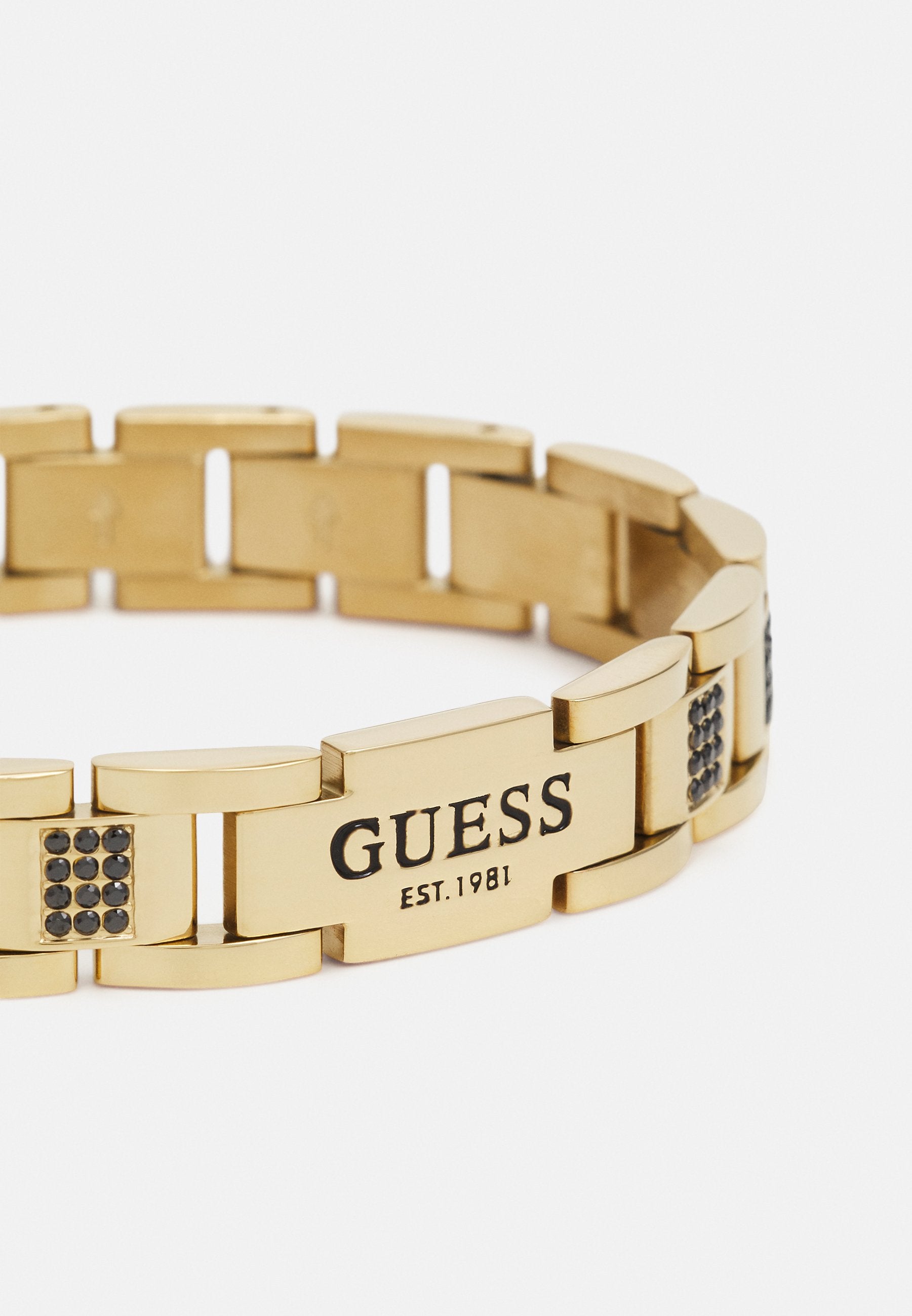 FLAT CHAIN UNISEX - Bracelet - yellow gold-coloured/black