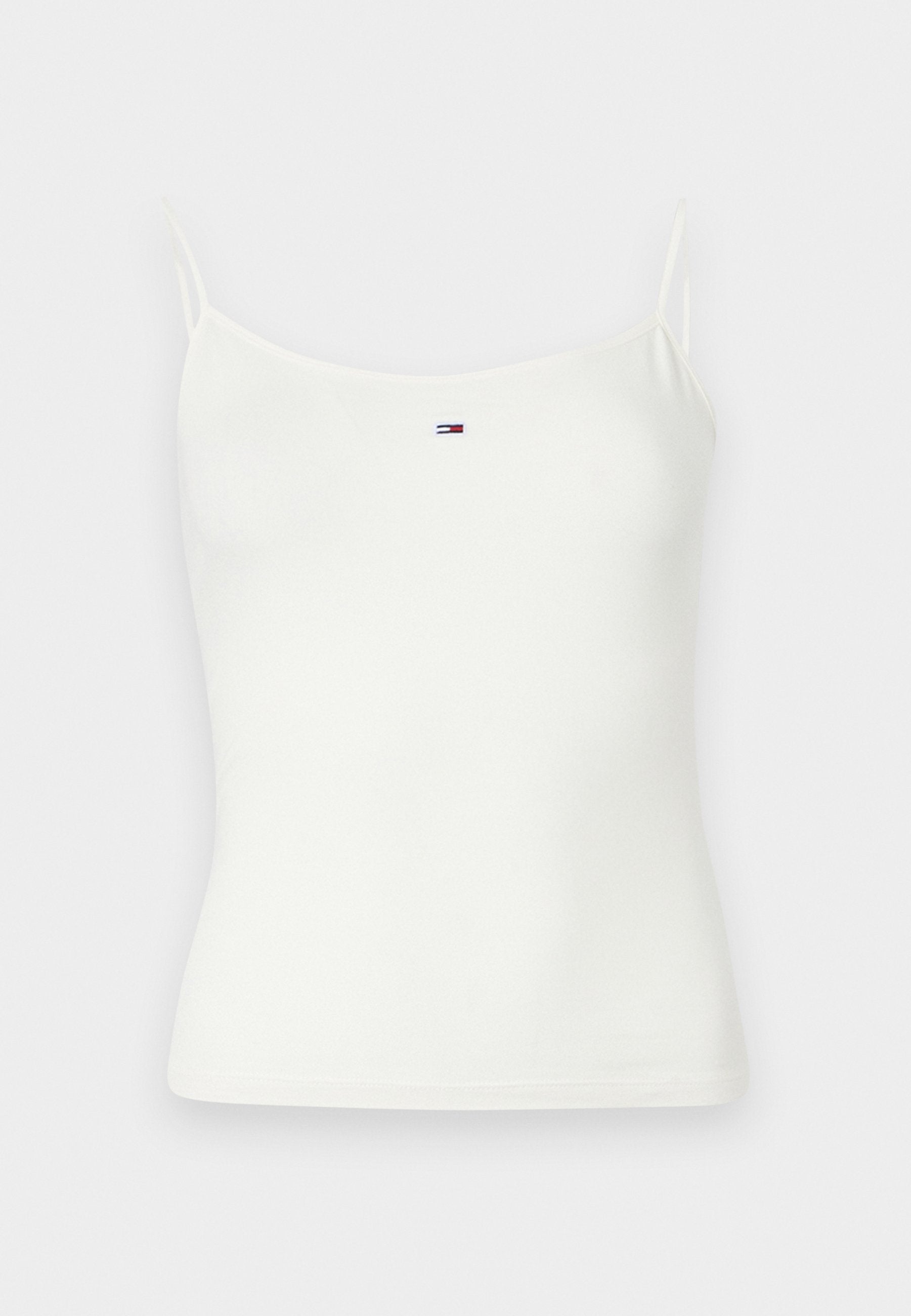 FLAG EMBROIDERY SLIM SPAGHETTI STRAP TOP - Top - ecru