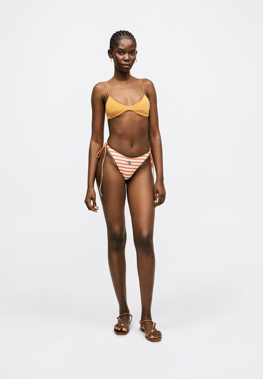 SIDE TIE BOTTOM GRAPHIC MONOGRAM - Bikini bottoms - orange