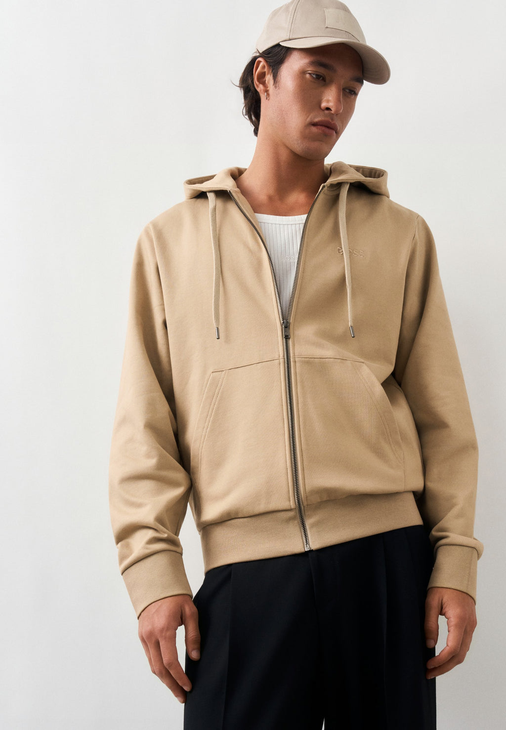 UNISEX - Zip-up sweatshirt - sand beige