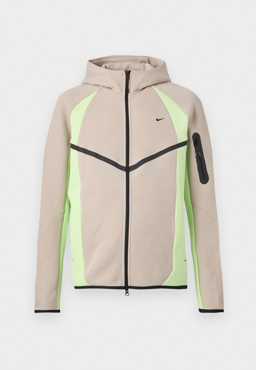 M NK TECH FLC PRO WR FZ JACKET - Sweat zippé - cream/liquid lime/black
