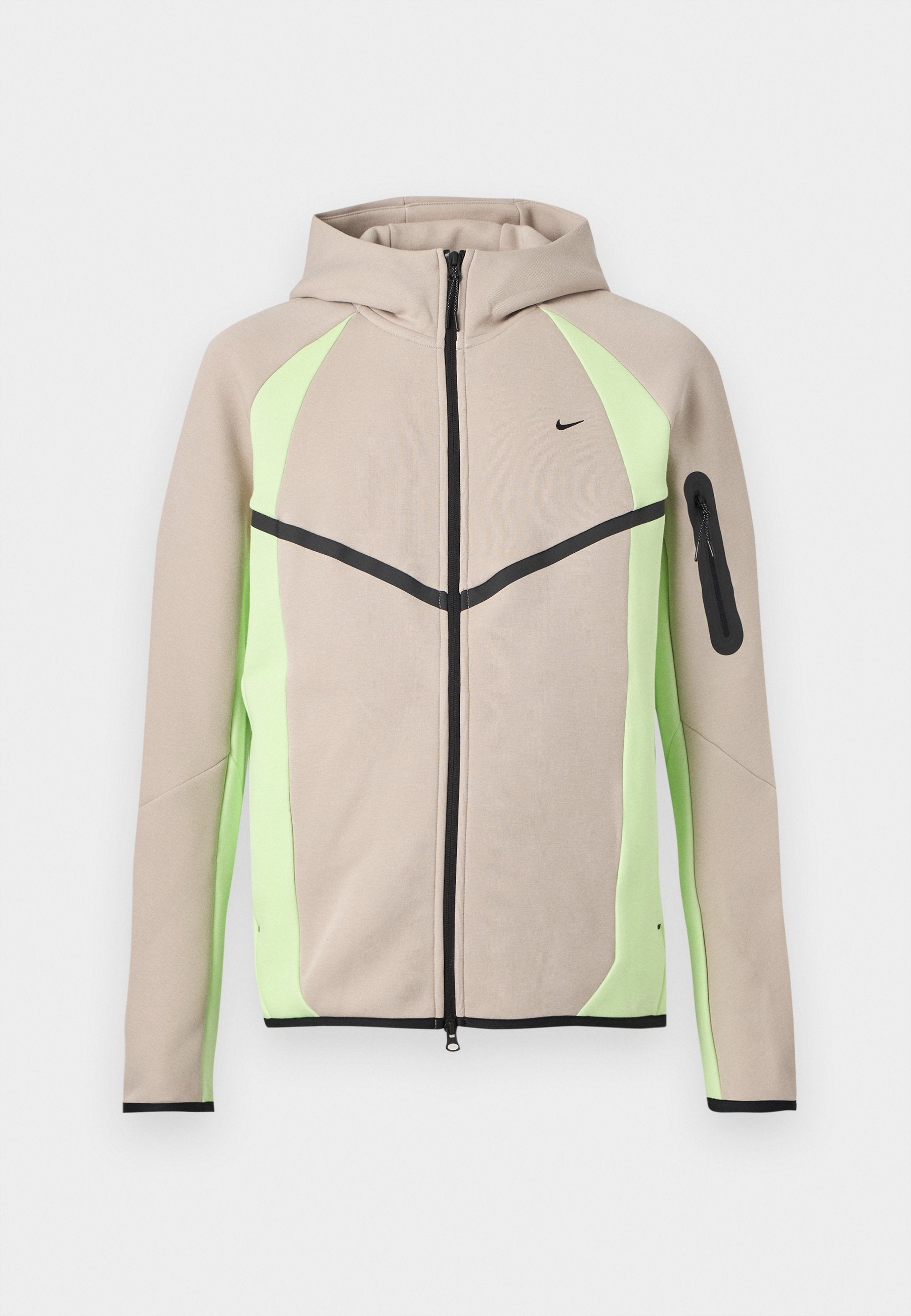 M NK TECH FLC PRO WR FZ JACKET - Sweat zippé - cream/liquid lime/black