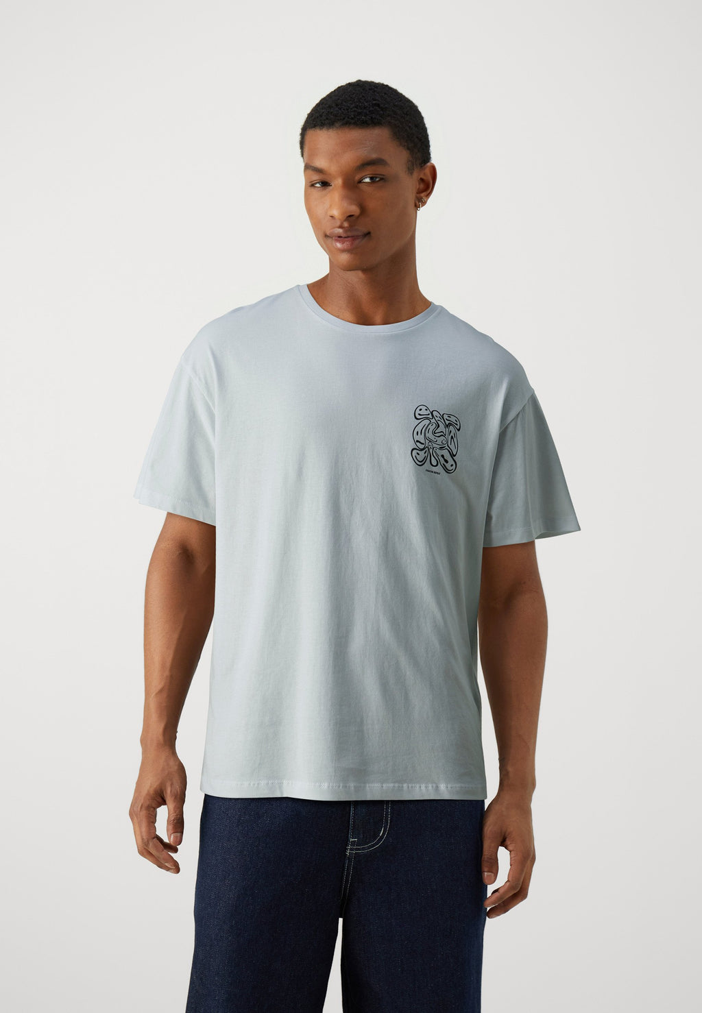 JORLAUGH TEE CREW NECK - Print T-shirt - white