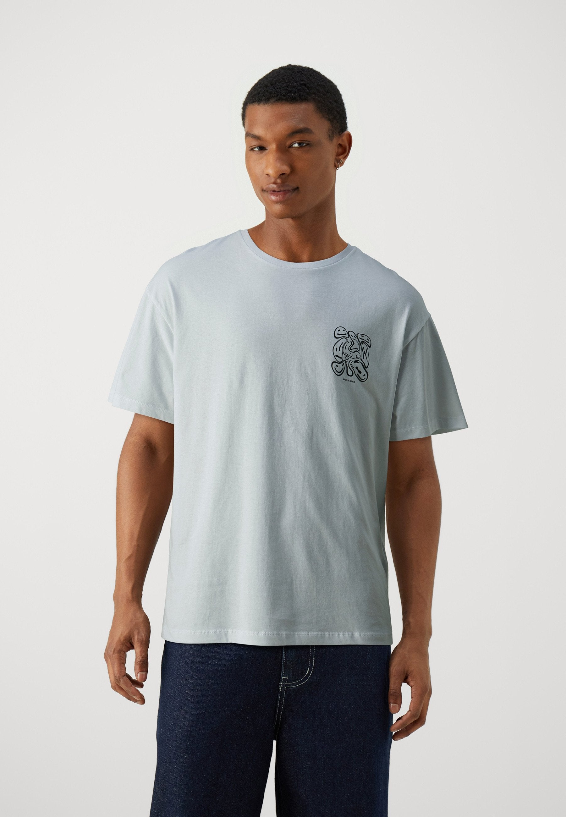 JORLAUGH TEE CREW NECK - Print T-shirt - white