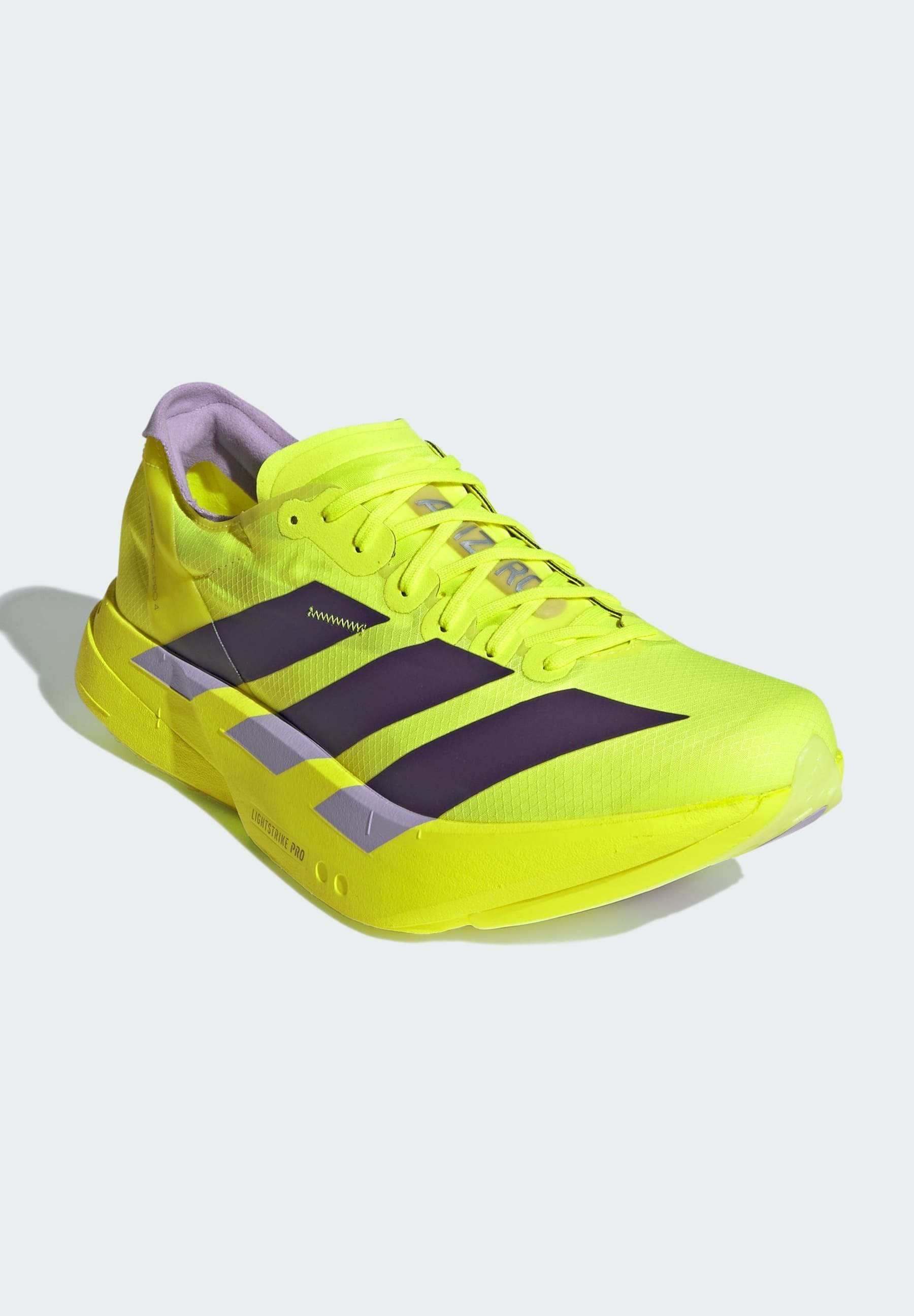 ADIZERO ADIOS PRO 4 - Road running shoes - solar yellow   aurora plum   powder plum