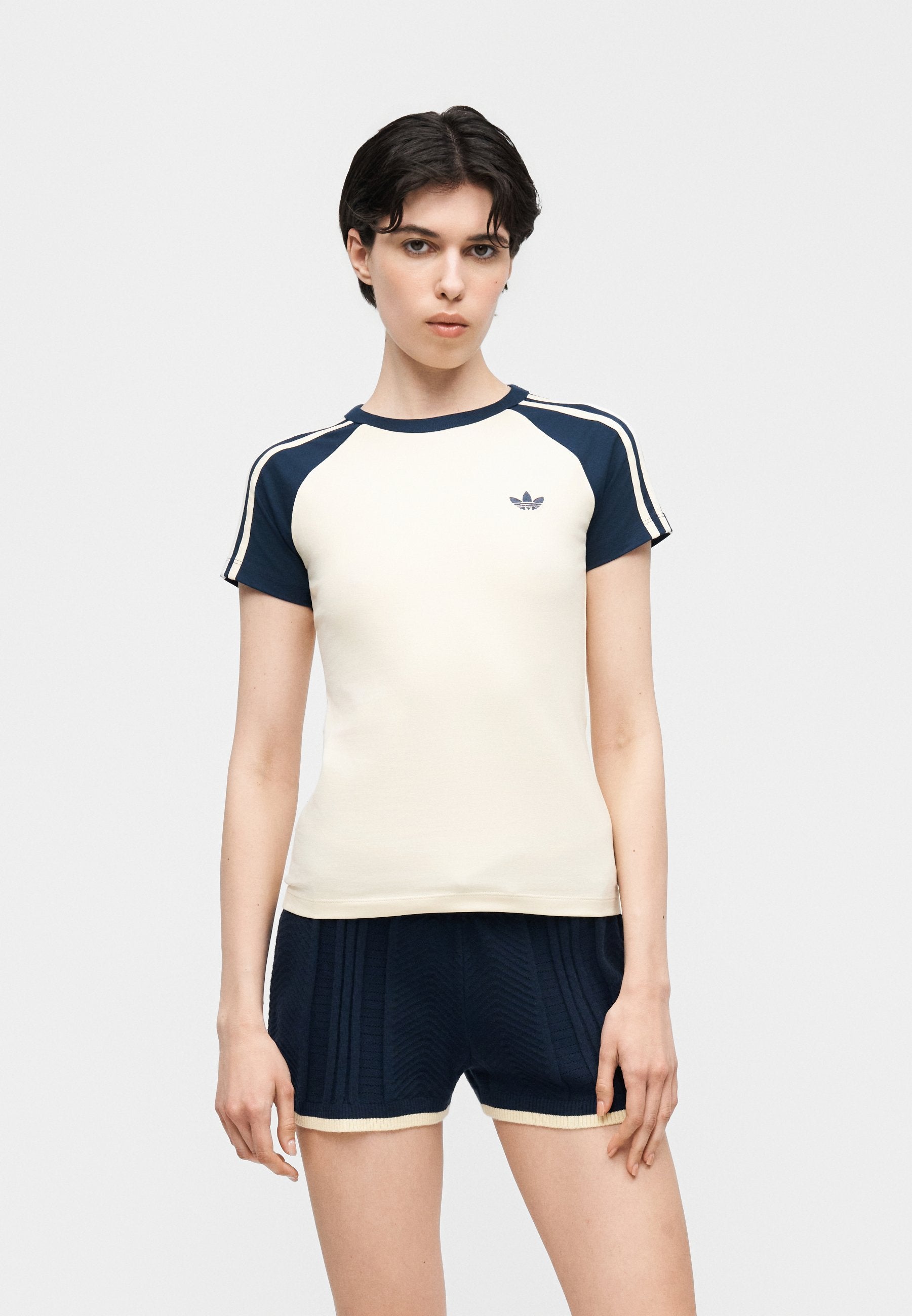 TEE - Print T-shirt - warm vanilla/night indigo