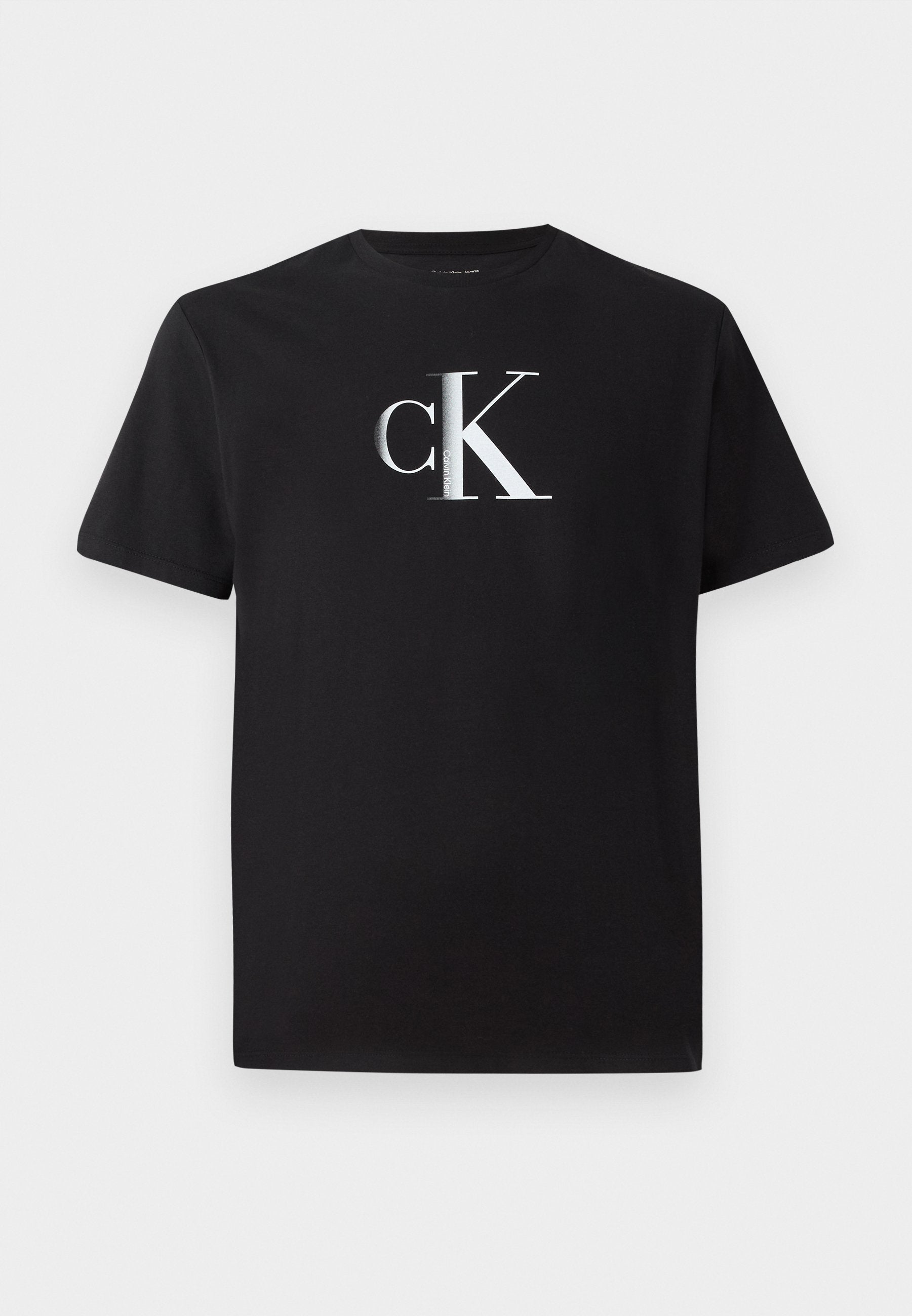 ORTA MONOGRAM KLASİK - Baskılı Tişört - siyah