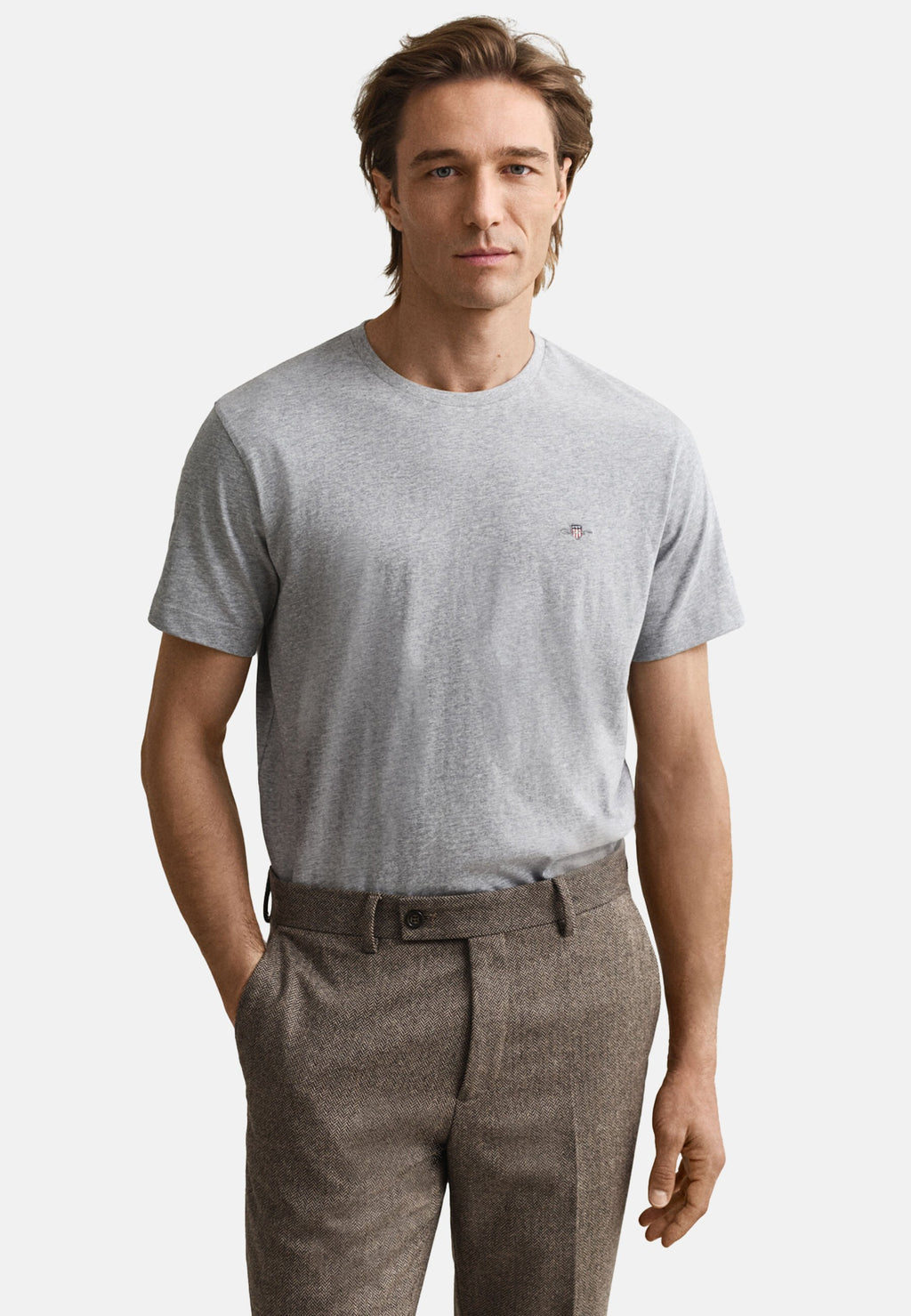 REG SHIELD SS T-SHIRT - Basic T-shirt - grey