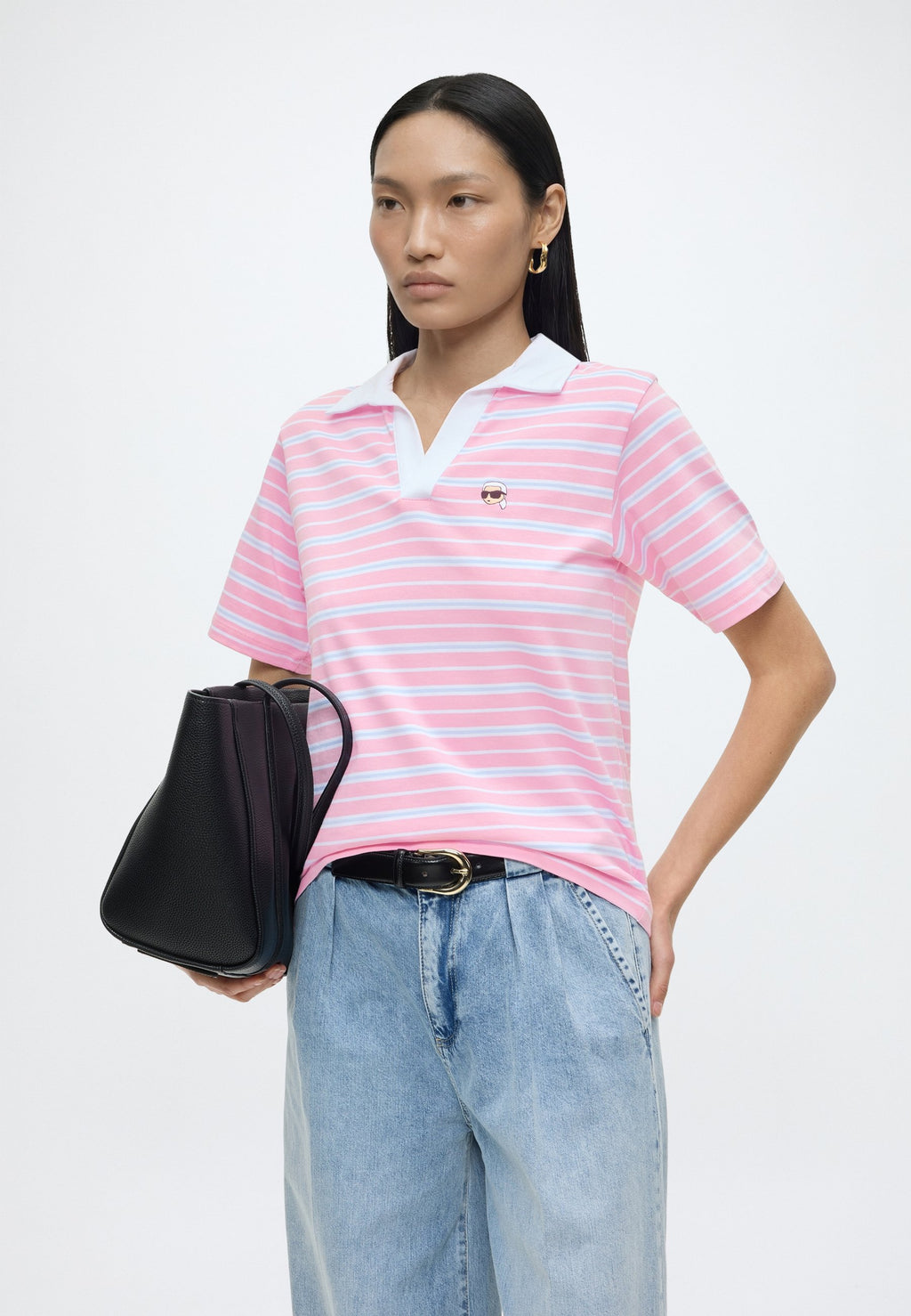 IKON STRIPE - Polo shirt - blue/lilac