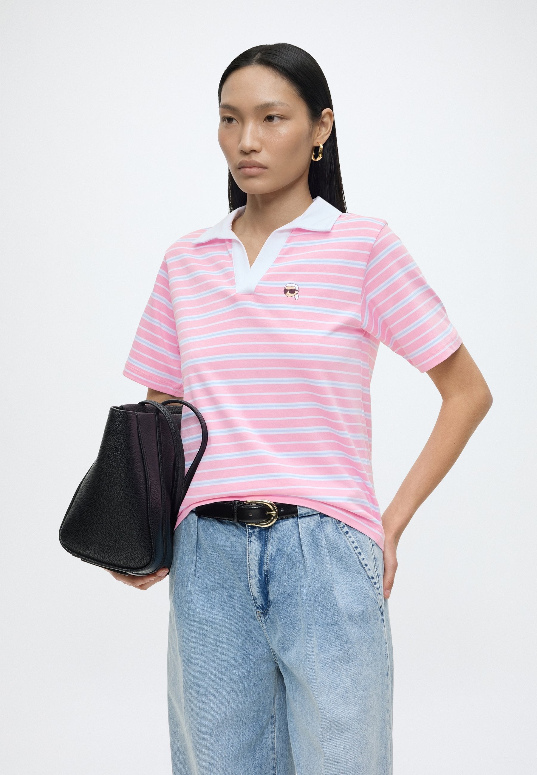 IKON STRIPE - Polo shirt - blue/lilac