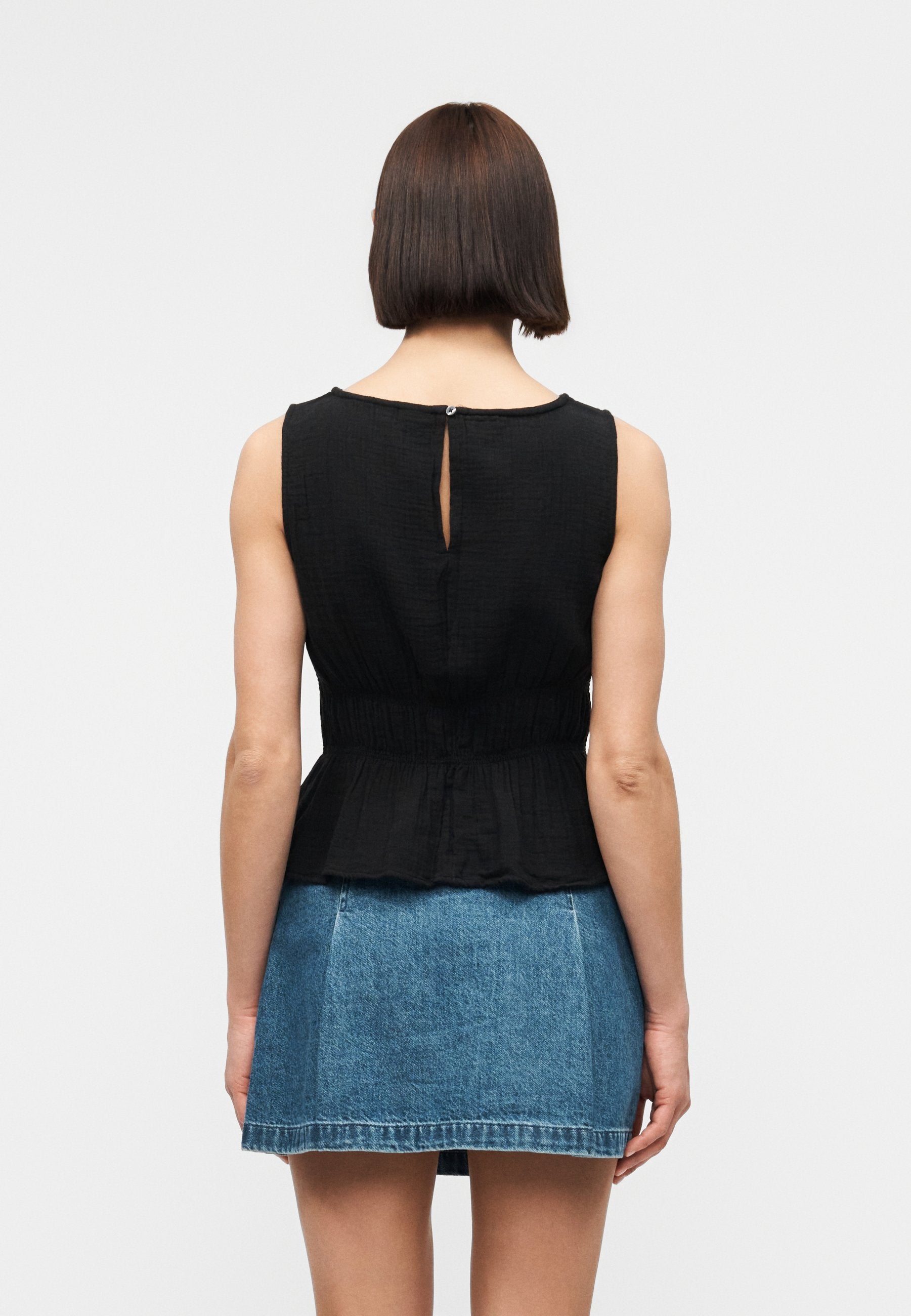 SMOCKED WAIST - Top - black