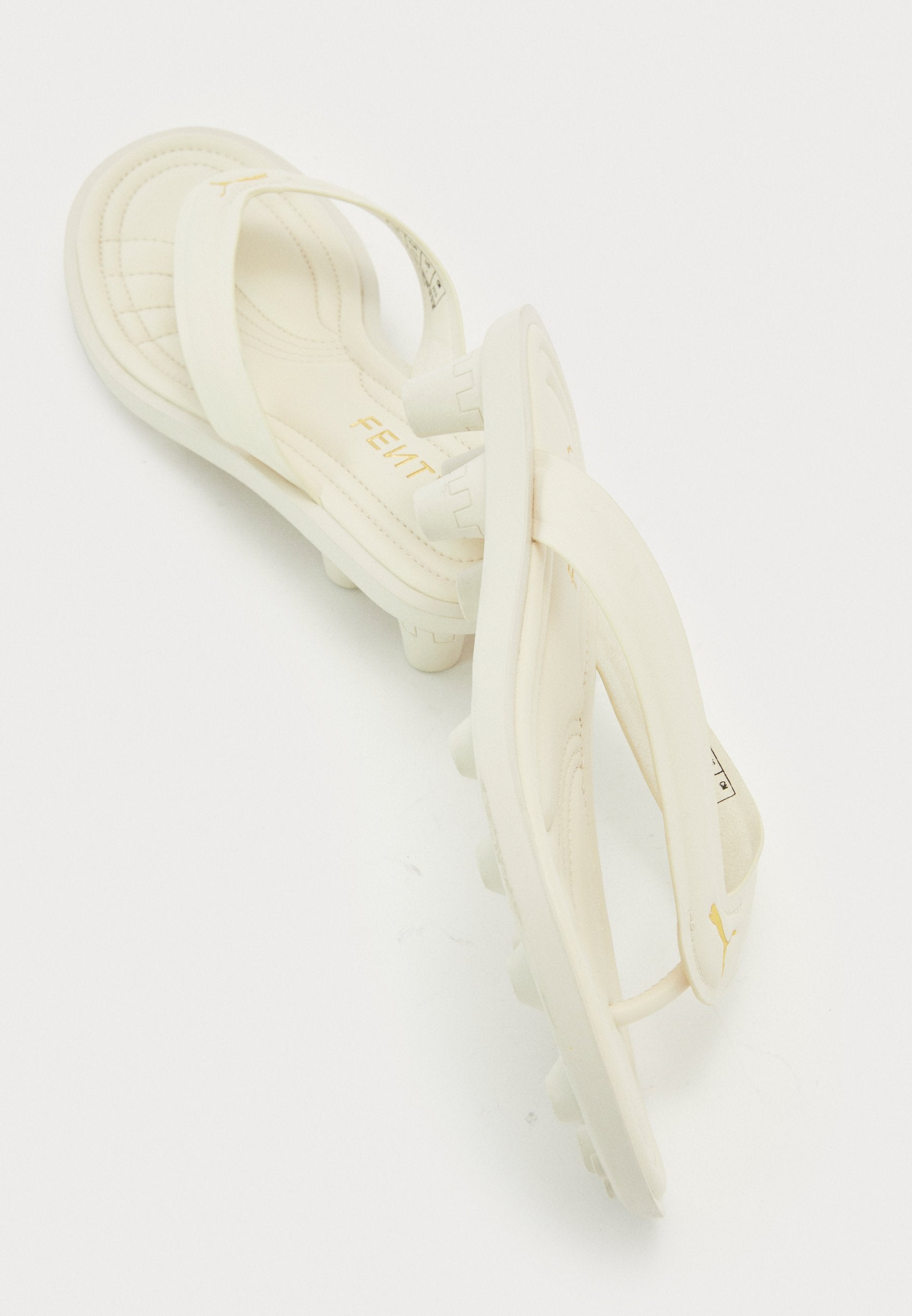 CAT CLEAT L - Claquettes de piscine - blanc alpin/couleur or