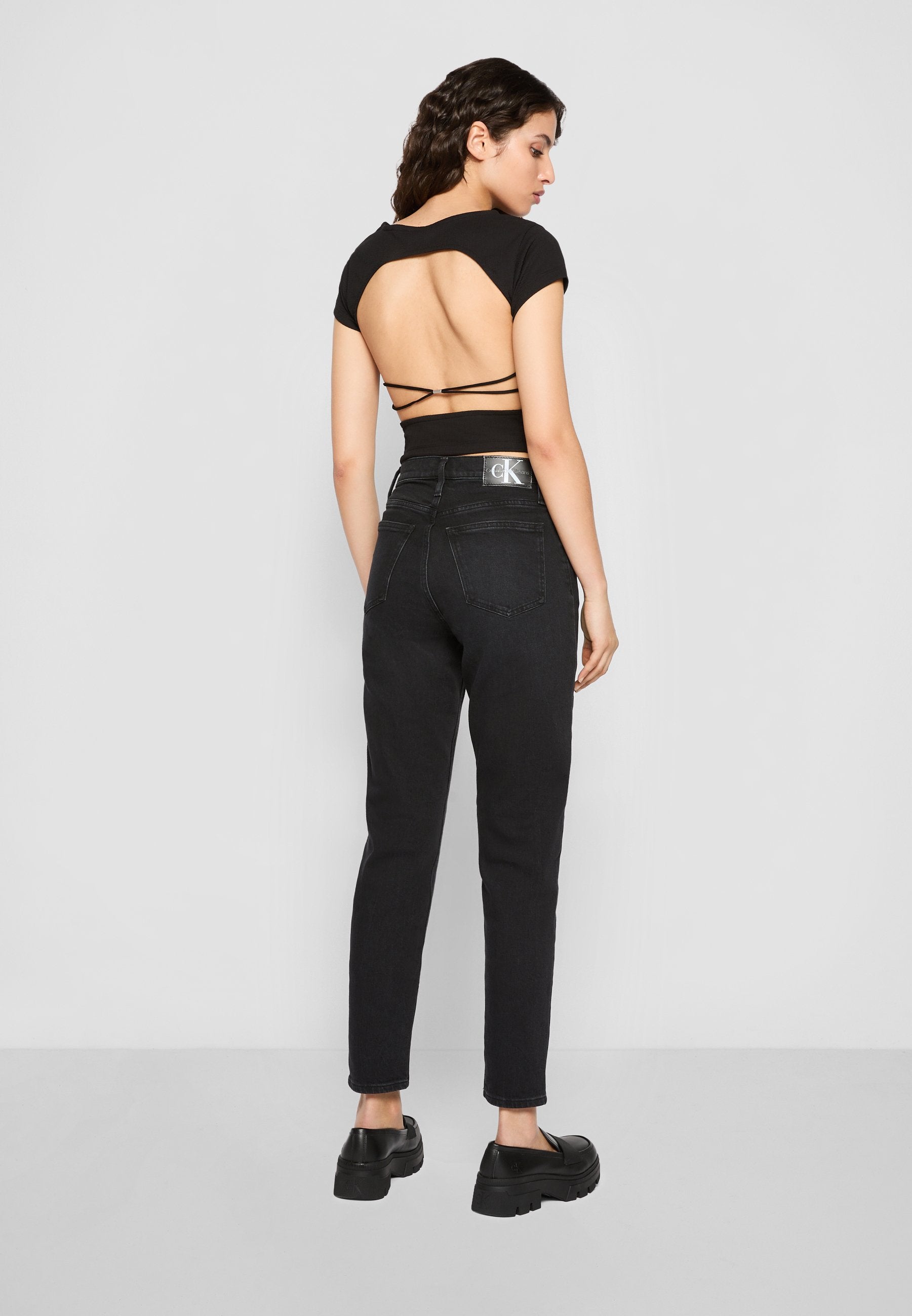 MOM - Jean Mom - denim noir