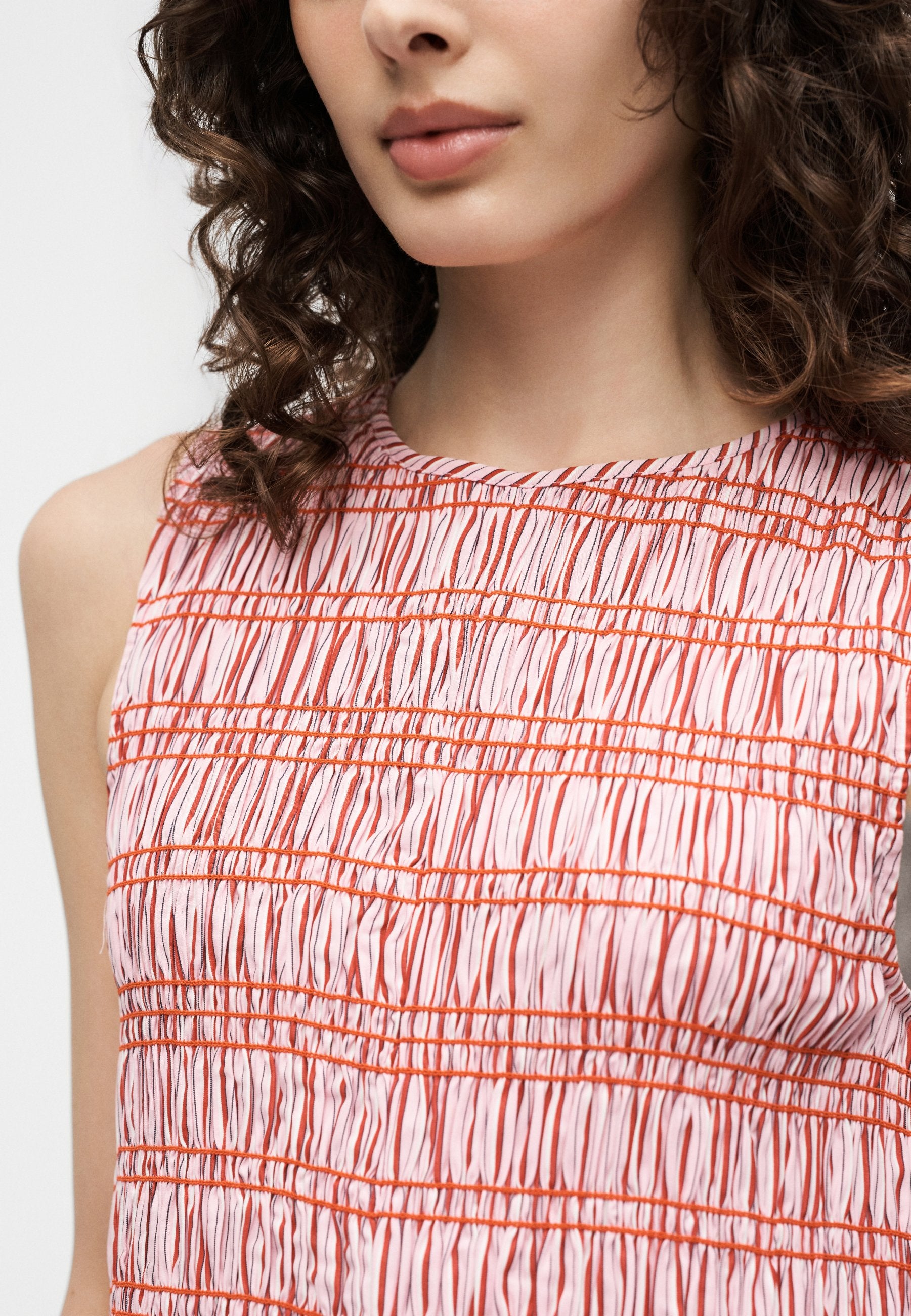 SMOCKING STRIPE MIDI  - Day dress - pink