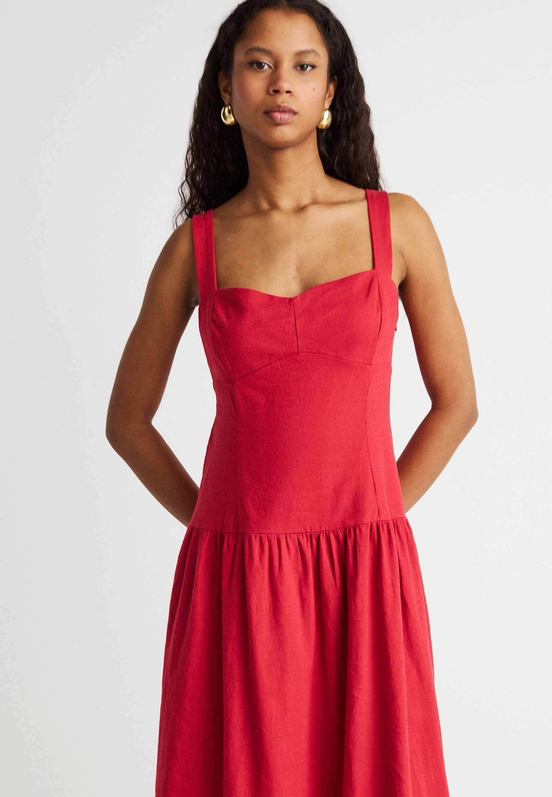 DROPWAIST BODICE DRESS - Maxi dress - chakra red