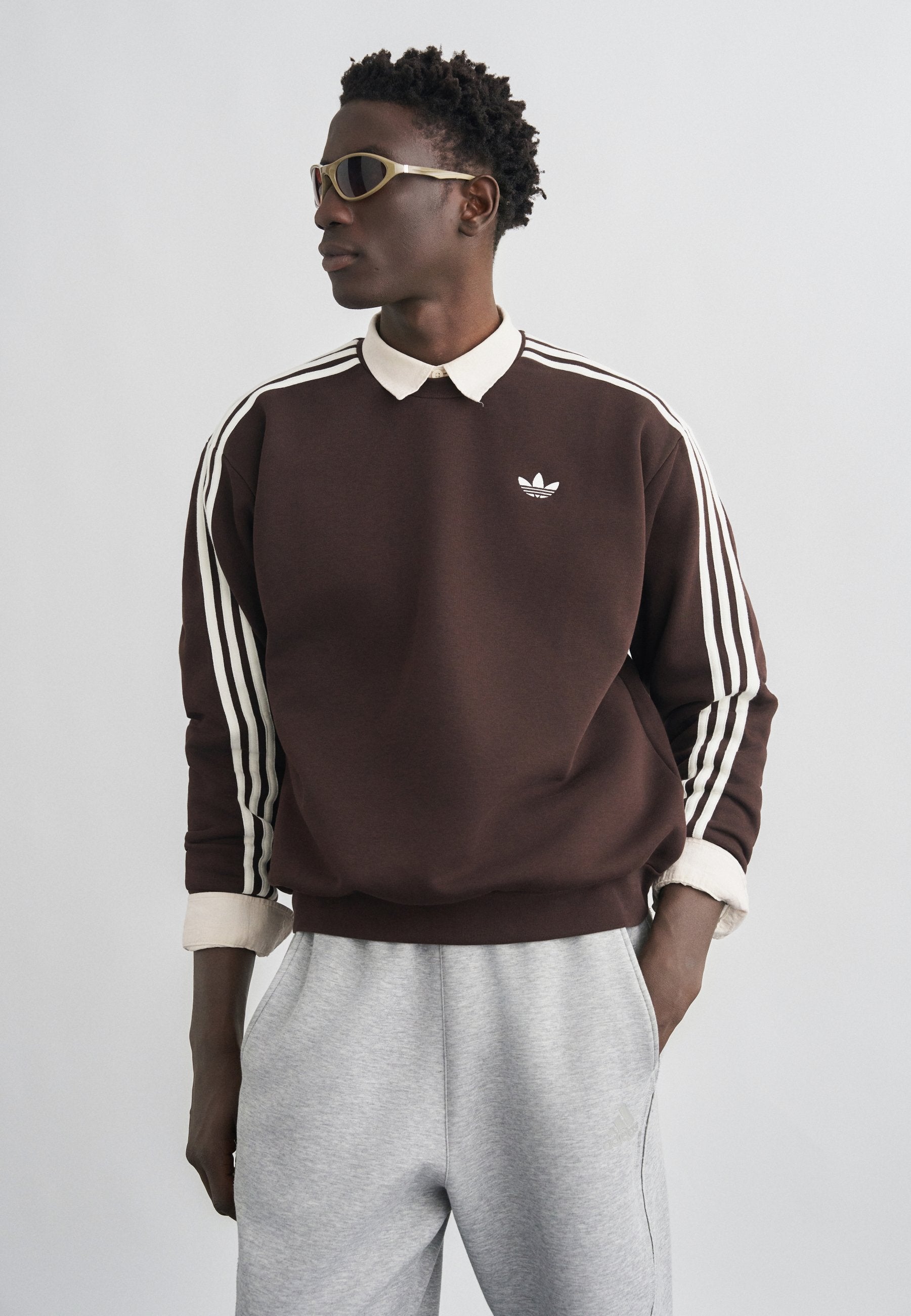 CREW - Sweatshirt - aurora coffee/off white