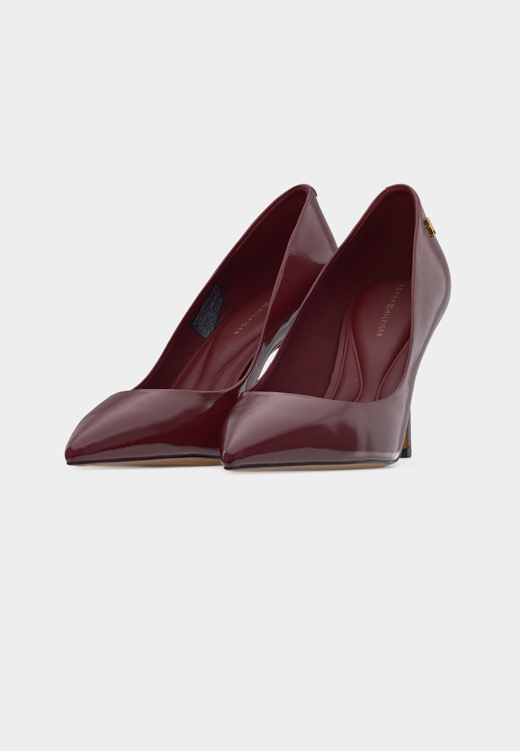 ESCARPINS EN CUIR À BOUT POINTU - Talons hauts - bordeaux