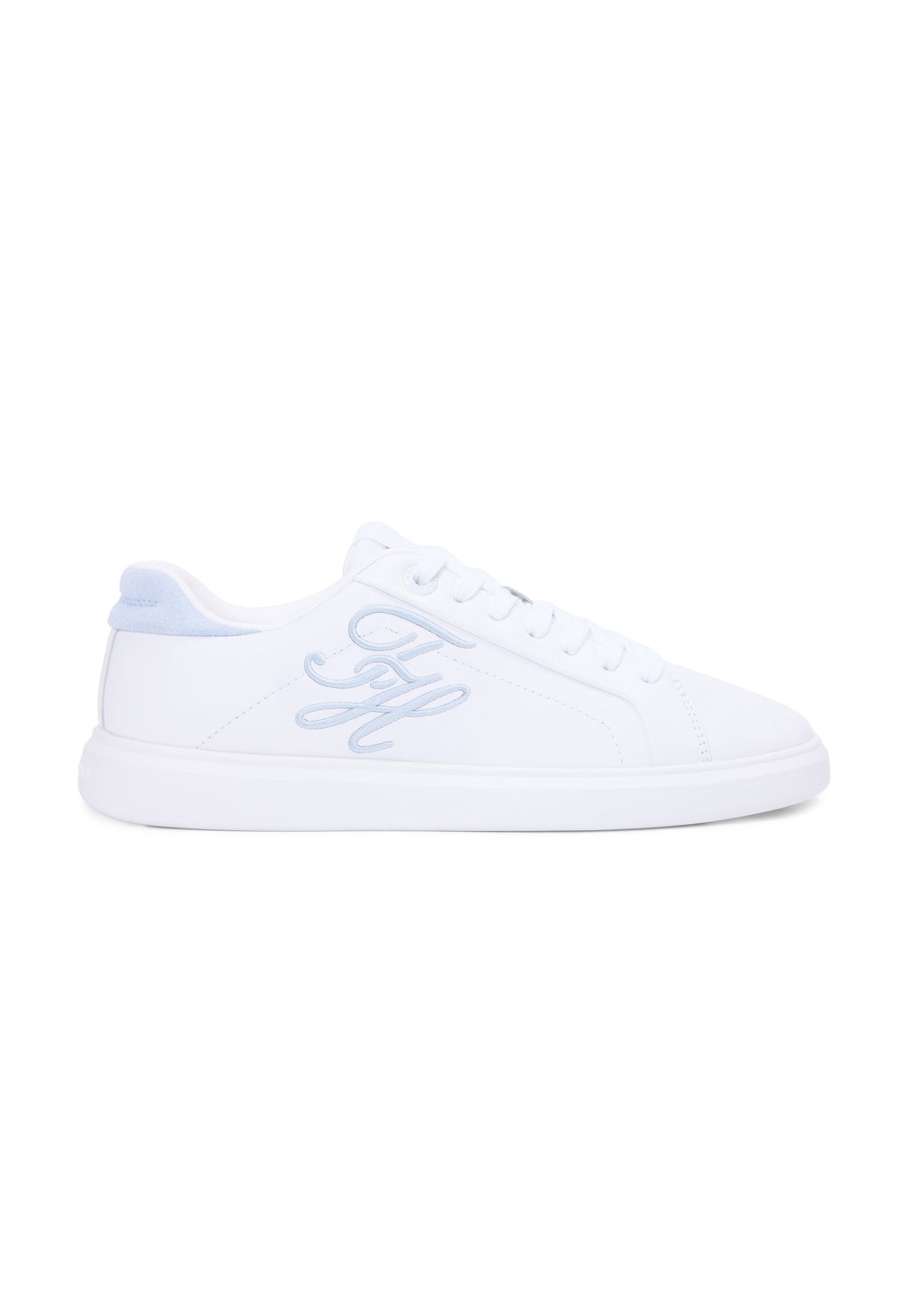 BASKETS HILFIGER ICON LEATHER LOGO EMBROIDERY COURT - Baskets - white/breezy blue