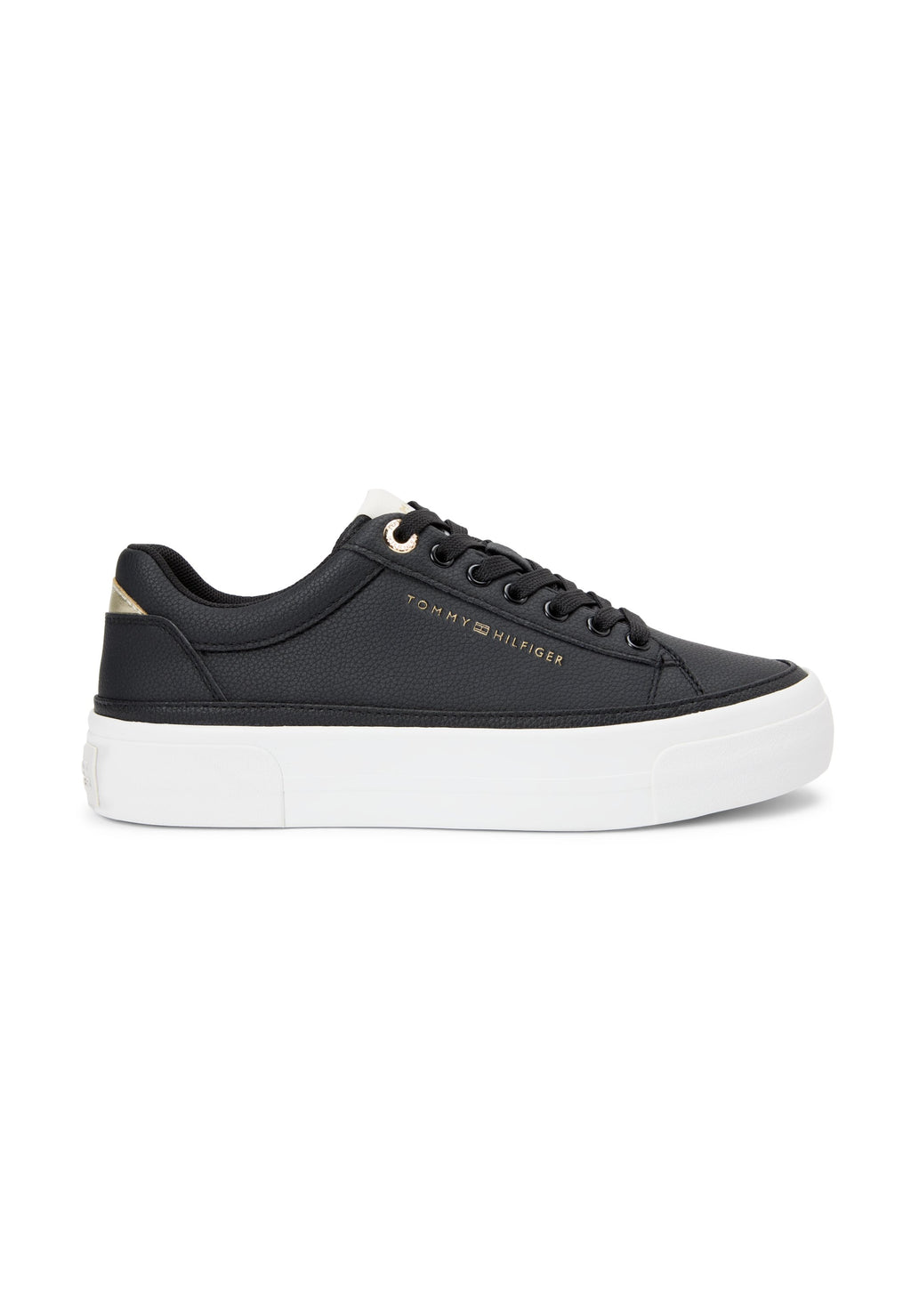 METALLIC LOGO PLATFORM TRAINERS WITH LEATHER - Trainers - black/ancient white
